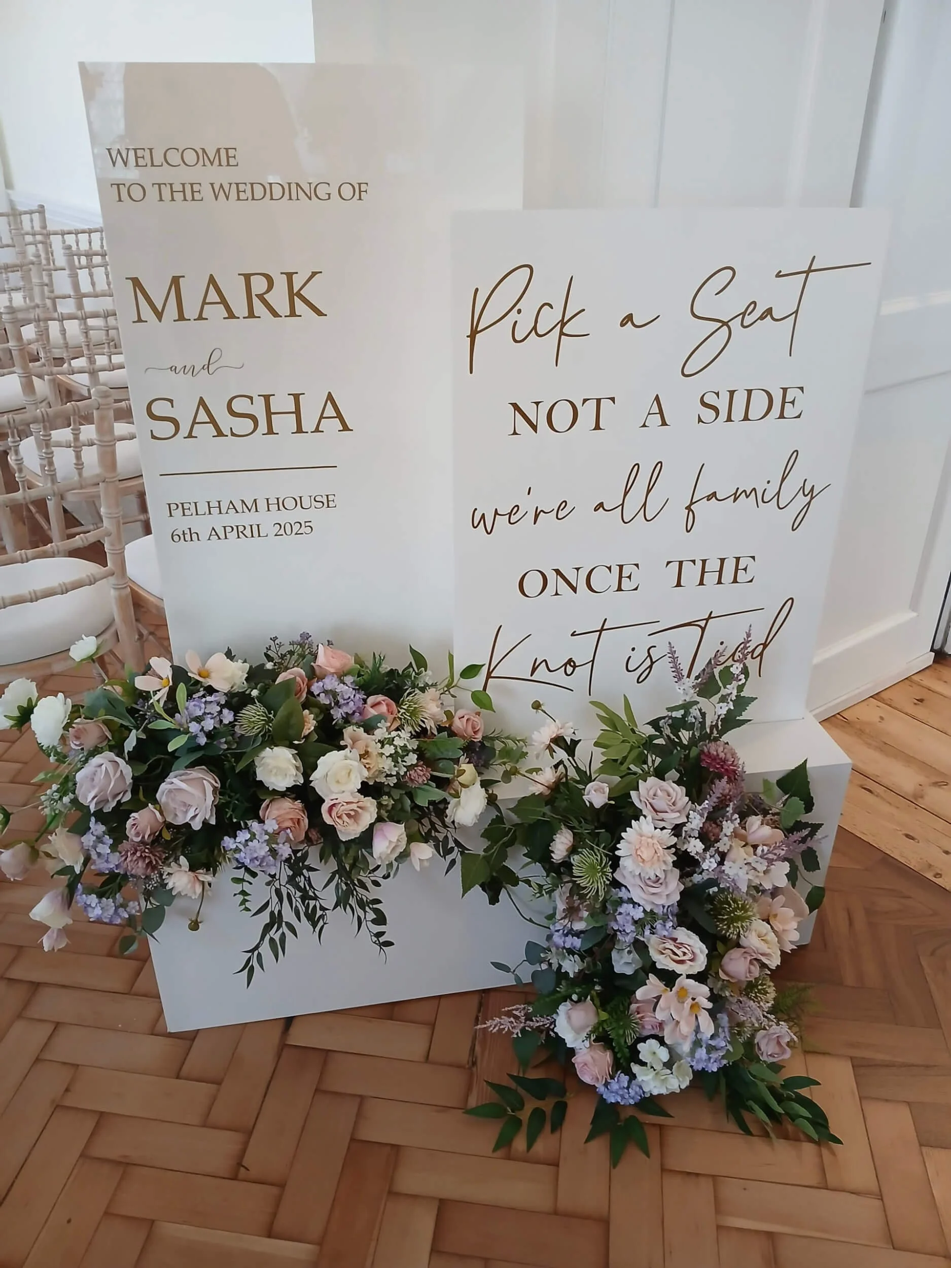 Plinth Welcome/Tableplan/Order Day - Perspex Boards