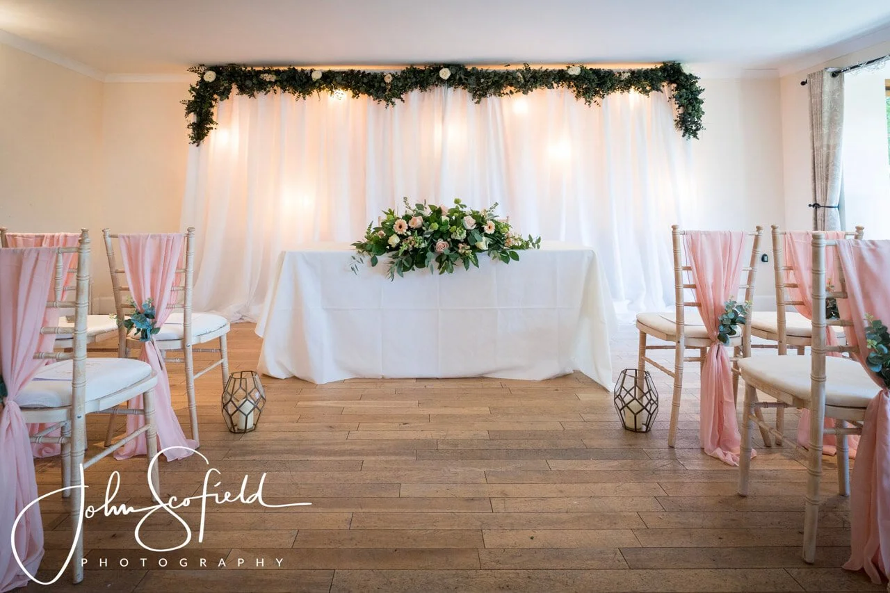 Draping Backdrop - with or without Fairy Lights Prices To - events and wedding hire Sussex, Surrey, Kent and Hampshire
