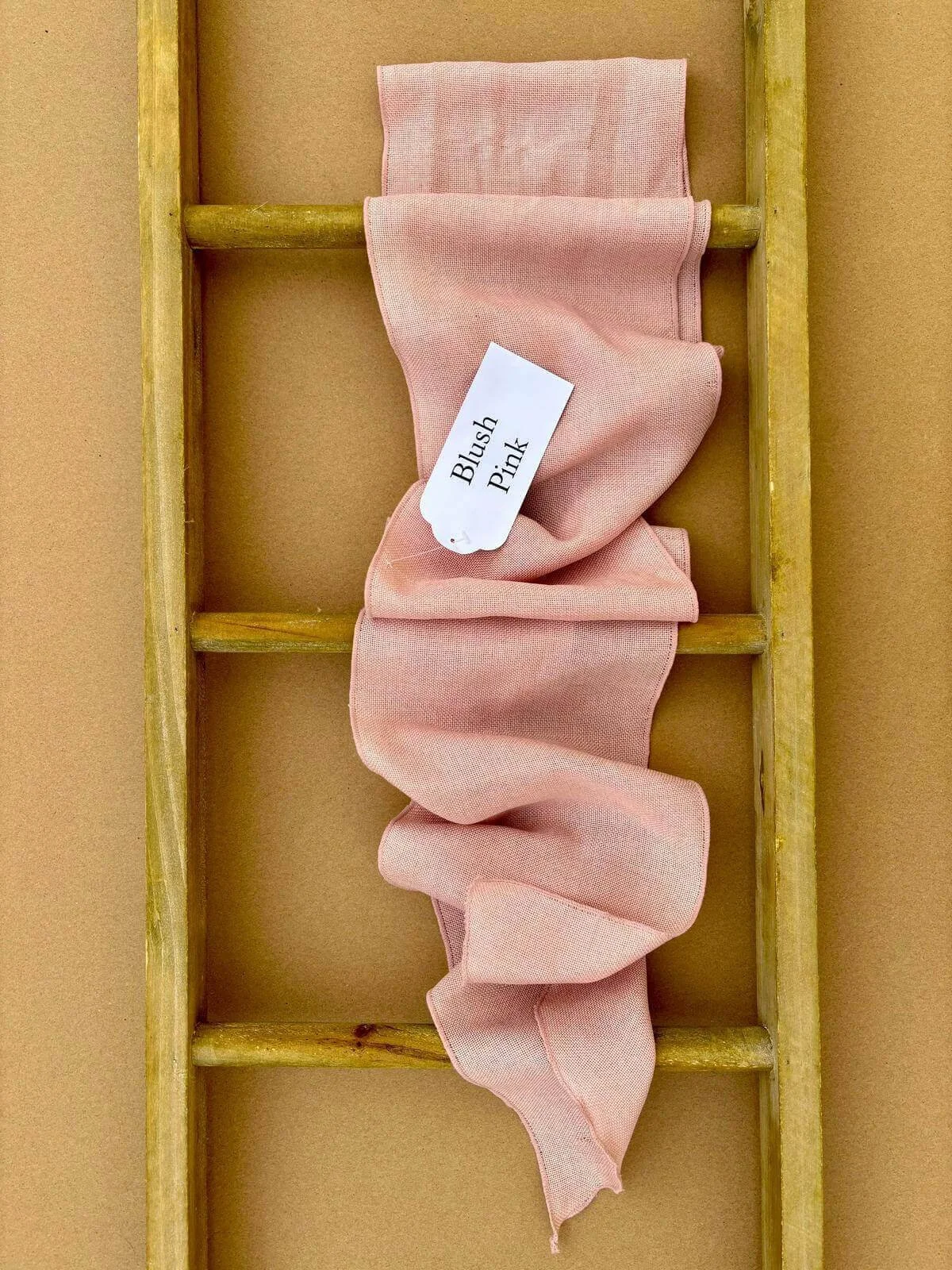 Linen Table Runner - Blush Pink