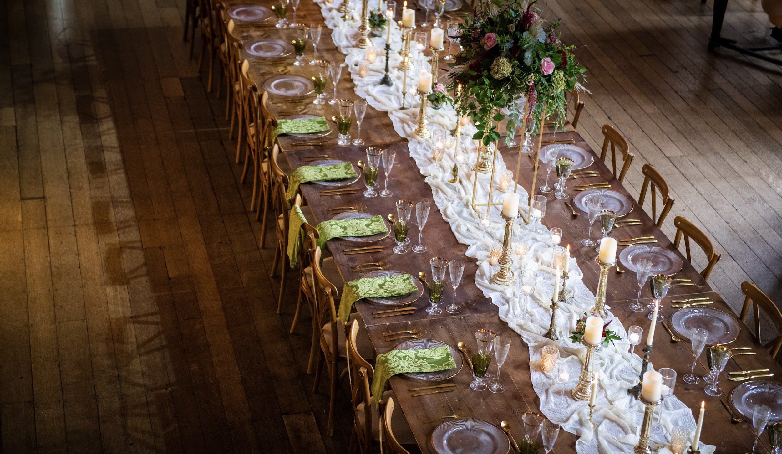 Cheesecloth Table Runner - Ivory - events and wedding hire Sussex, Surrey, Kent and Hampshire
