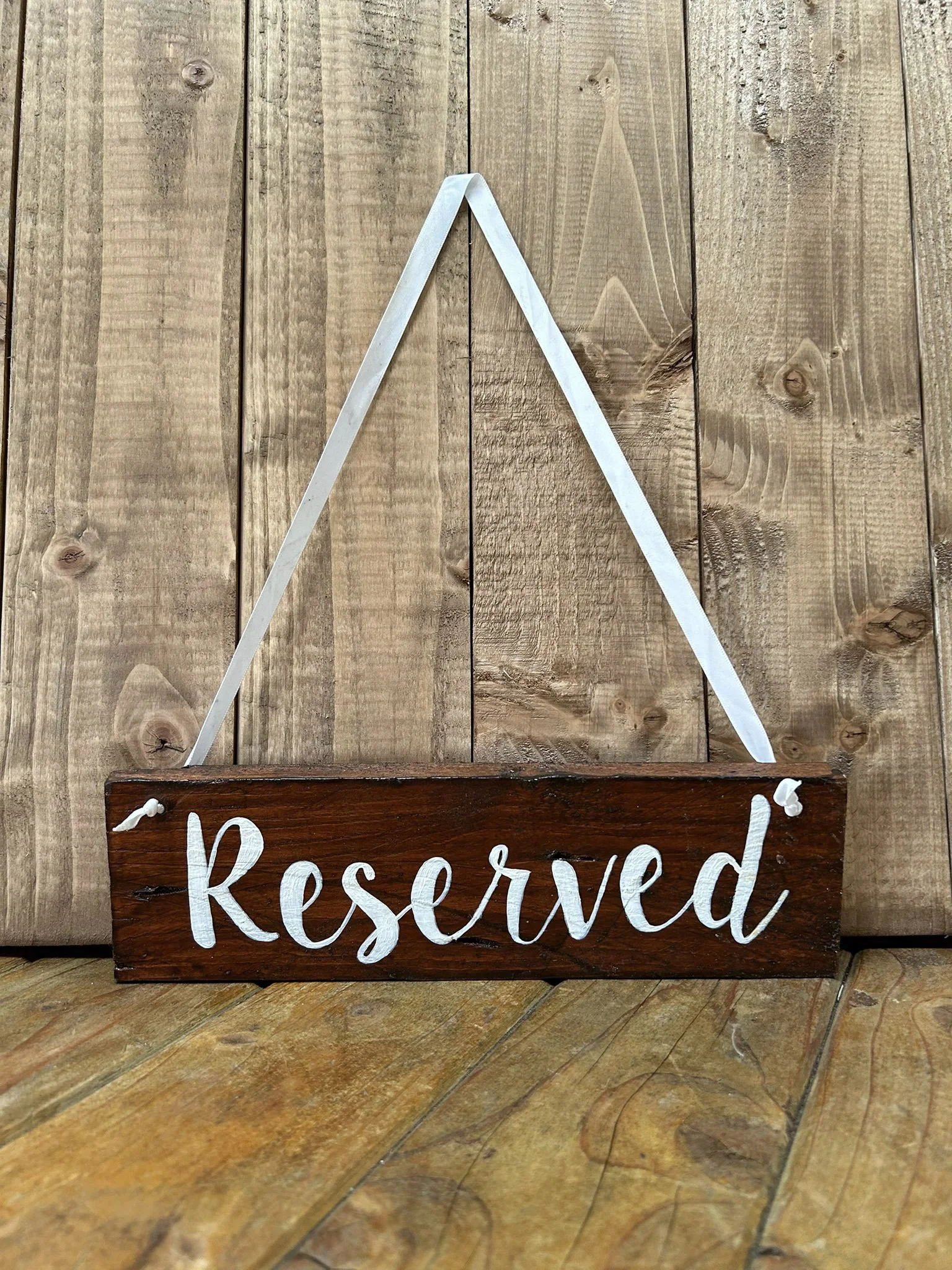 Wooden Reserved Signs - events and wedding hire Sussex, Surrey, Kent and Hampshire