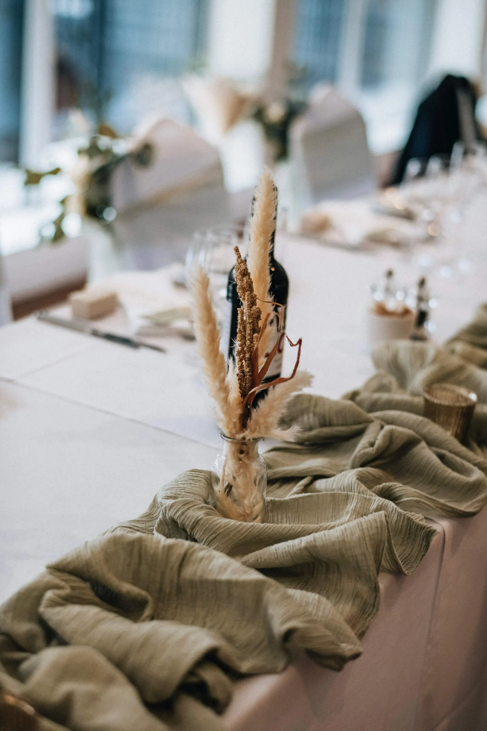 Cheesecloth Table Runner - Sage Green