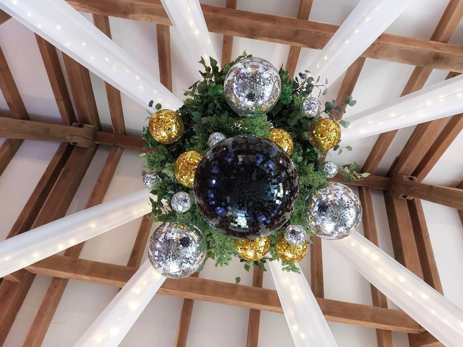 Mirror Ball/Disco Ball - Black - 16 inch, available to hire for your wedding or event