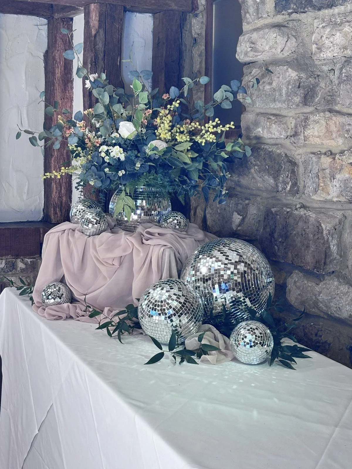Mirror Ball/Disco Ball - Silver - 2 inch (Hanging) - events and wedding hire Sussex, Surrey, Kent and Hampshire