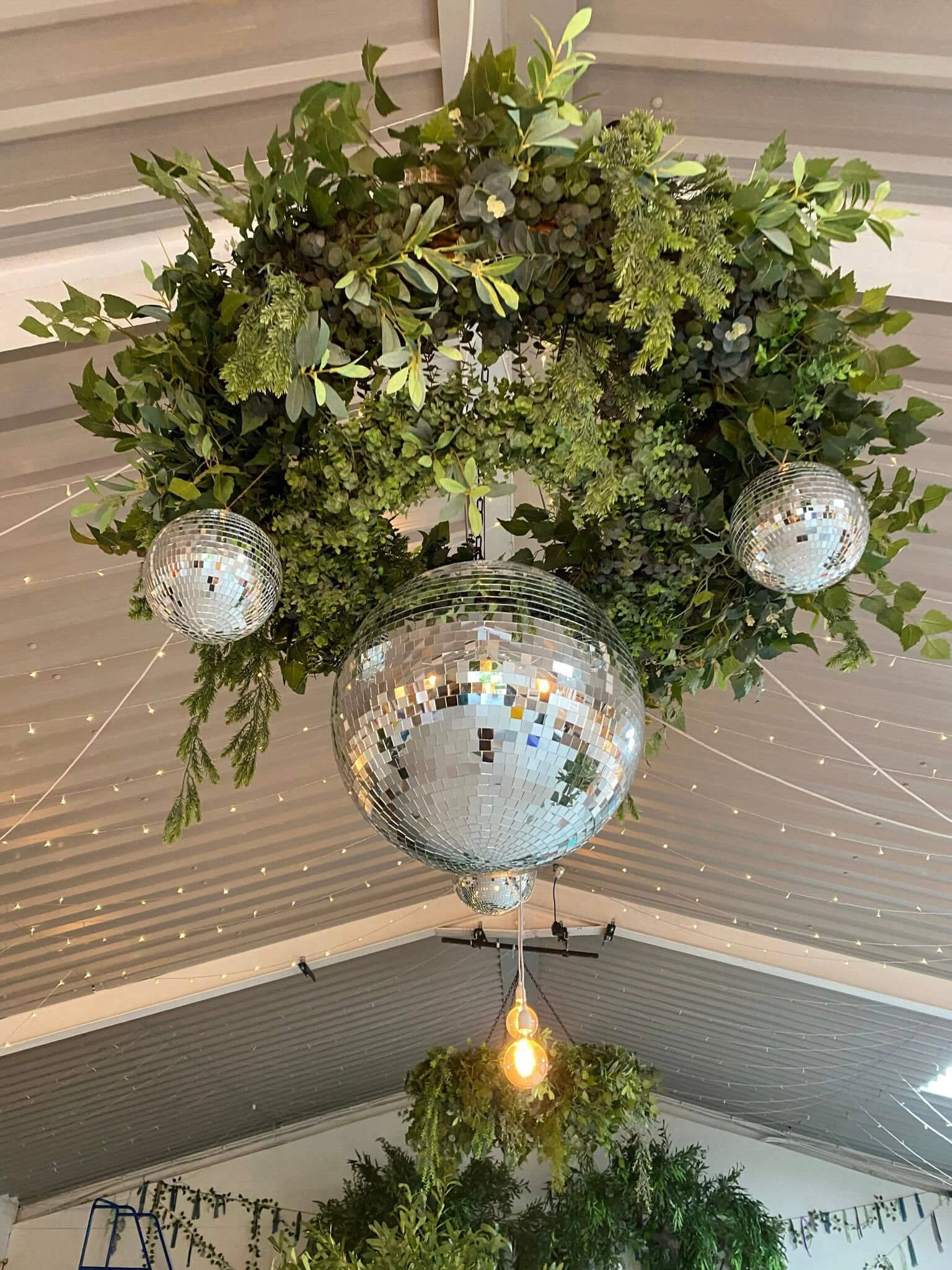 Mirror Ball - Disco Ball Arrangement for faux foliage chandelier