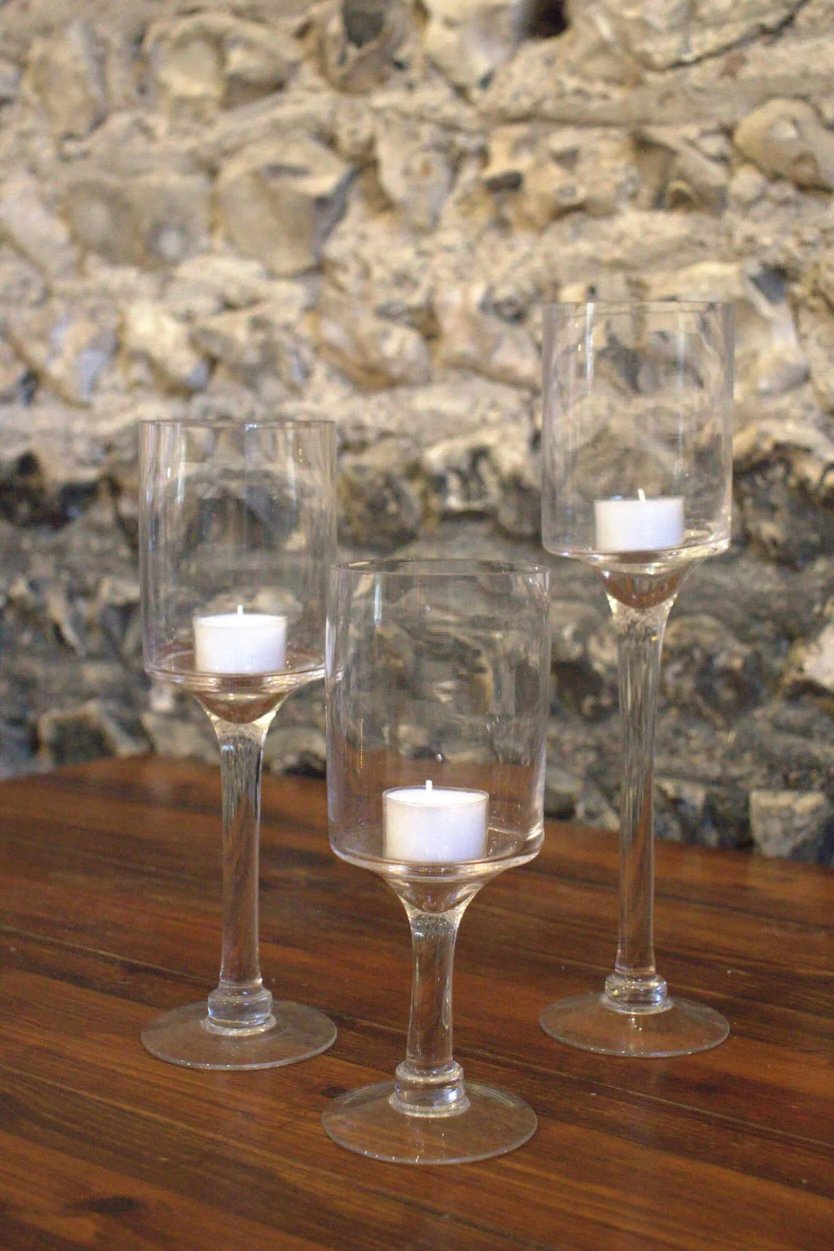 Large Clear Long Stemmed Tealight - Medium