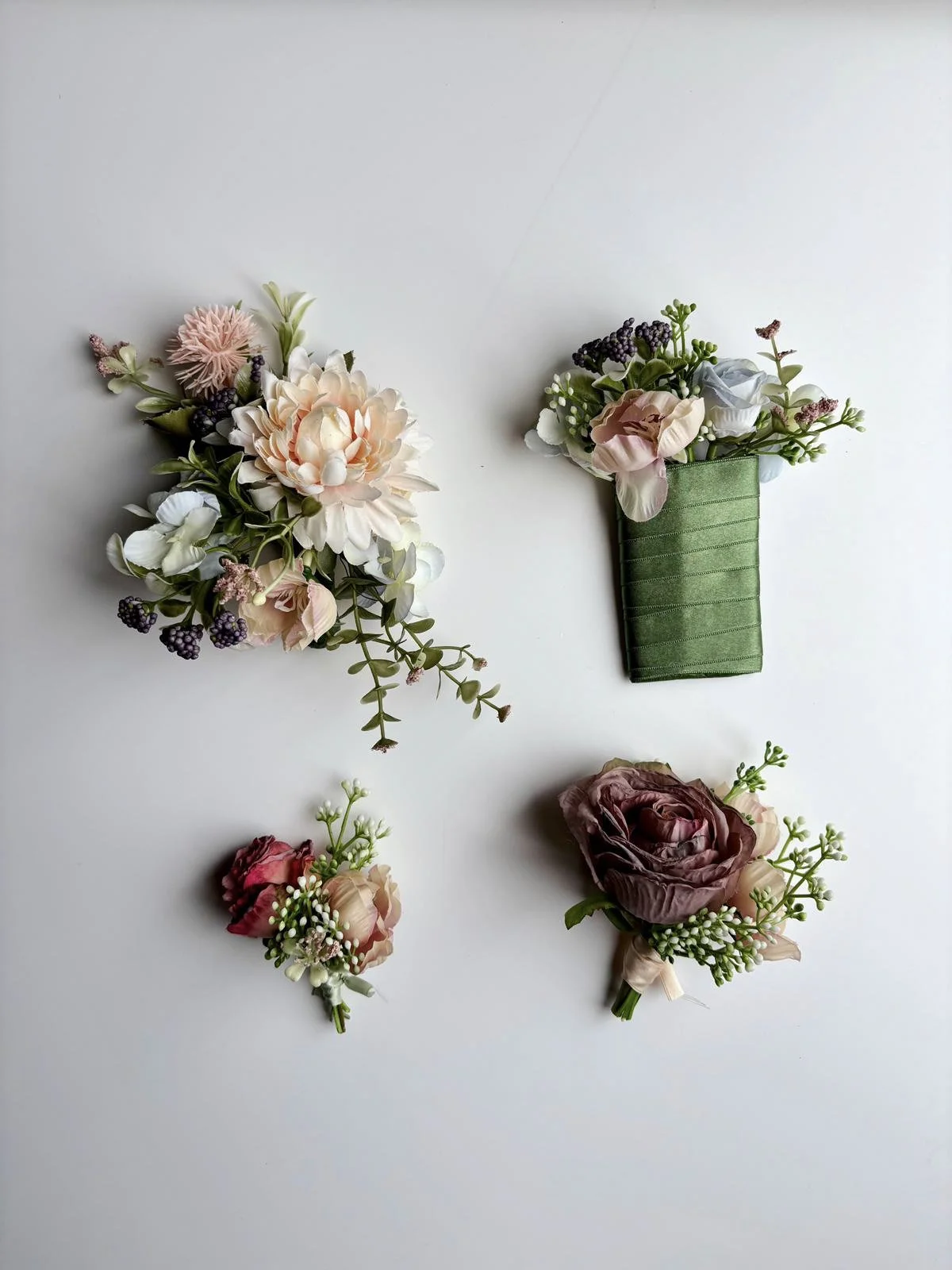 Faux Florals - Flower girl corsage for dress TO KEEP - events and wedding hire Sussex, Surrey, Kent and Hampshire