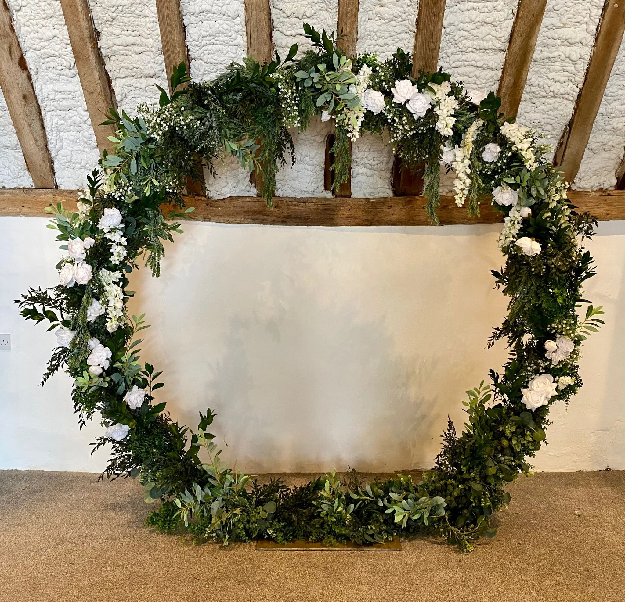 moongate round ceremony backdrop wedding sussex surrey kent floral arch