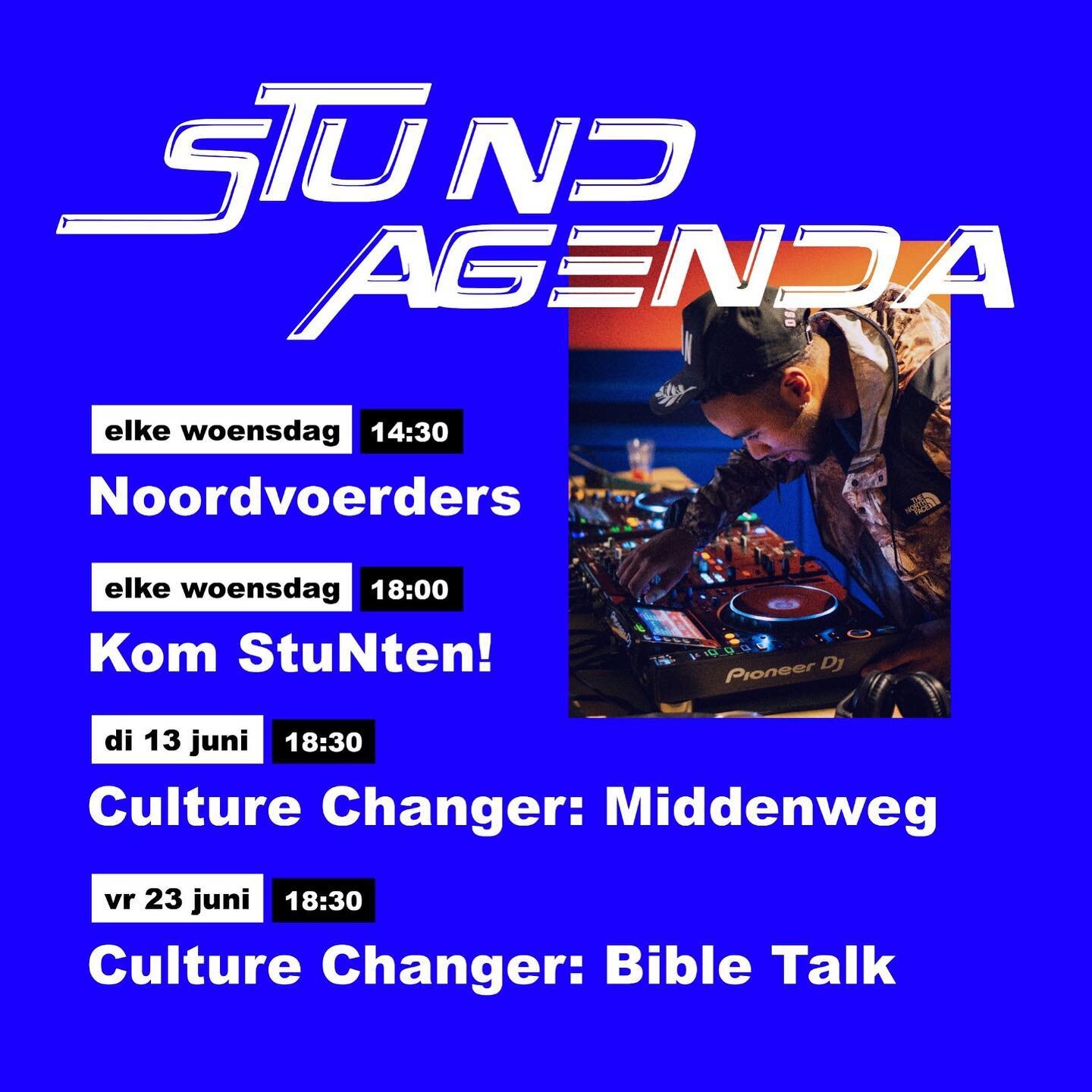 in juni:

🗯️ 𝐍𝐨𝐨𝐫𝐝𝐯𝐨𝐞𝐫𝐝𝐞𝐫𝐬 🗯️
Noordvoerders is h&eacute;t platform waar jij als jongere zowel offline als online jouw stem kan laten horen over de plannen voor onze wijk. Sluit aan en praat mee!

💥 𝐊𝐨𝐦 𝐒𝐭𝐮𝐍𝐭𝐞𝐧! 💥
Elke woens