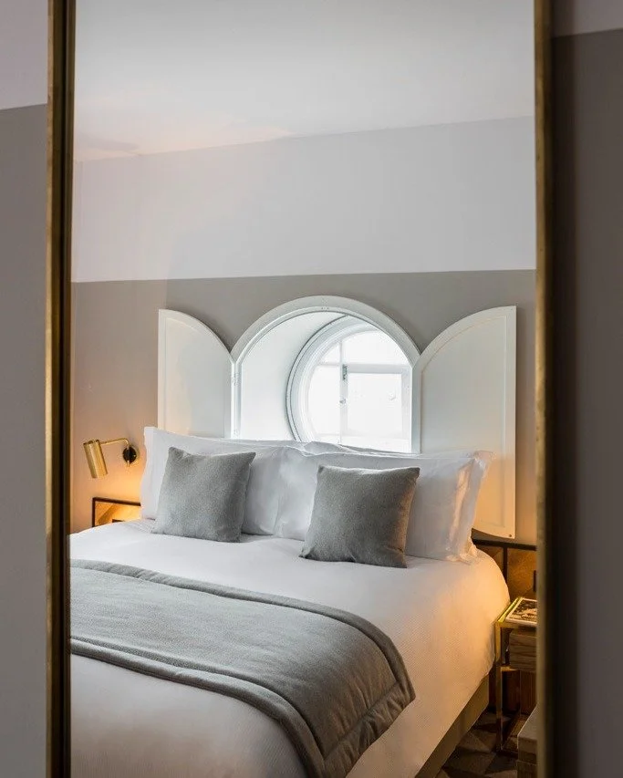 Golden details. Soft grey. 1950s glamour, done quietly. This is what's waiting for you. #visitlondon #victoryhouse #leicestersquare #boutiquehotel