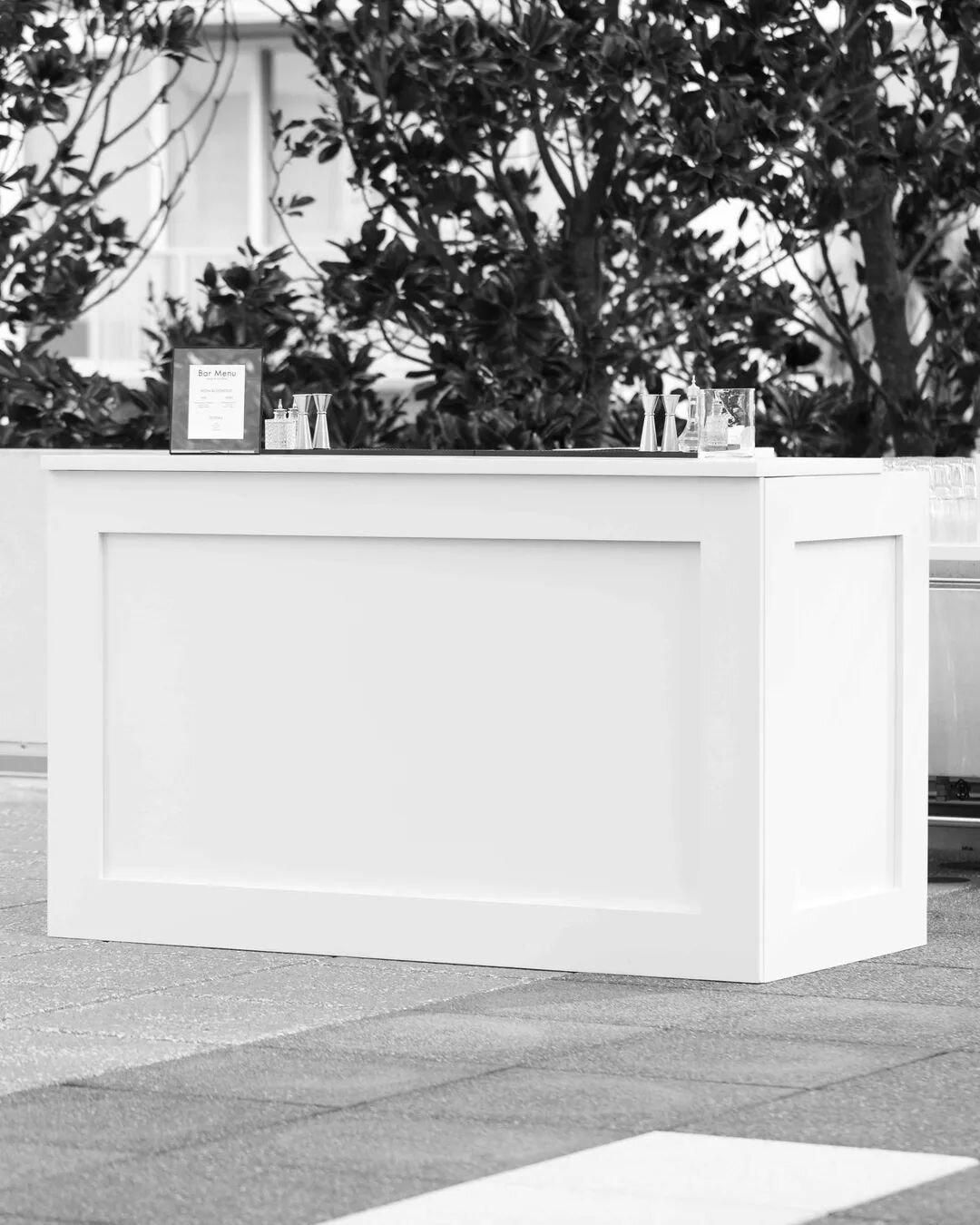 Our white Shaker Bar @thebalconyorlando ! We are happy to say there will be optional Pedestals coming early next year for the Shaker Bar. This will give the bar a more traditional look and allow for more layout arrangements. 

On a different note, ou