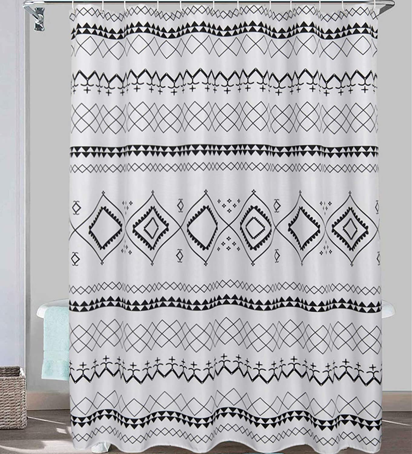 YoKii Boho Fabric Shower Curtain