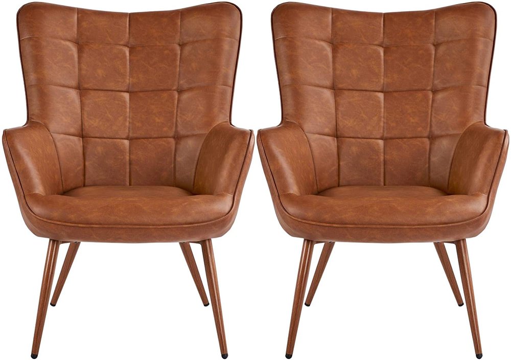 2 Faux Leather Chairs (1)