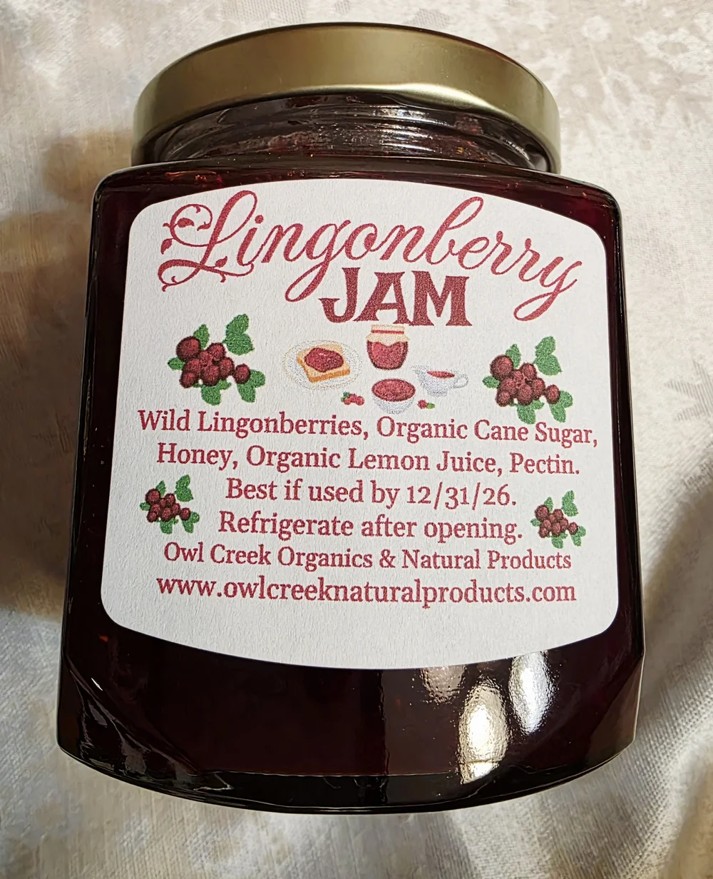 Lingonberry Jam — Owl Creek Organics, image size:1000x1232