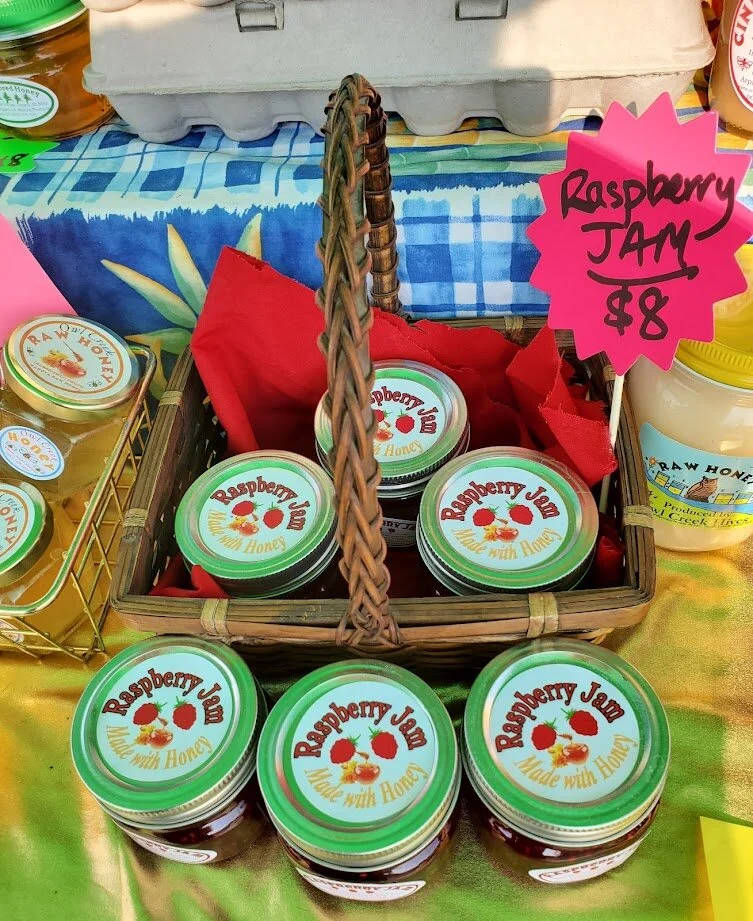 One of my favorites. Raspberry Jam Sweetened with Honey