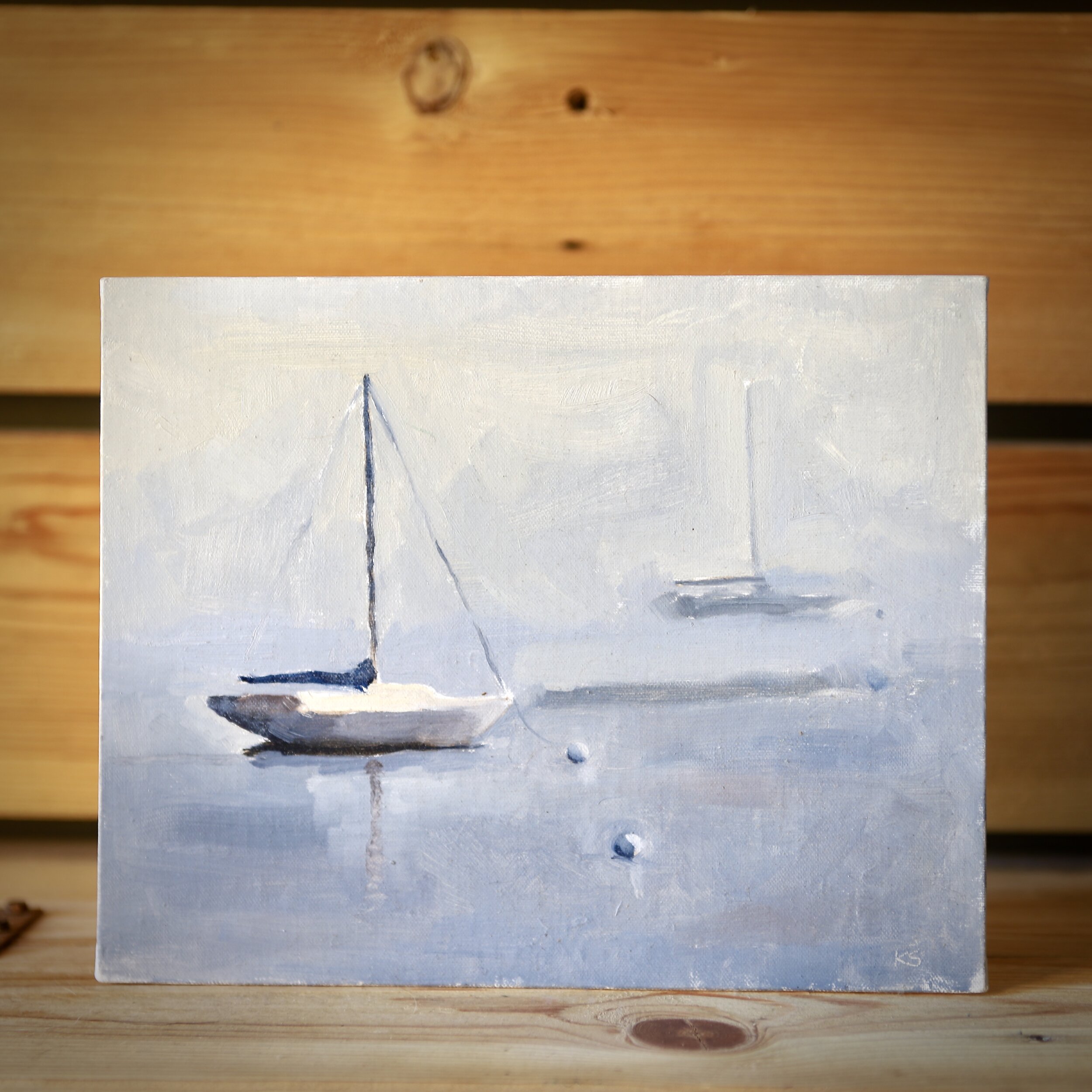 Sailboats Oil Painting 