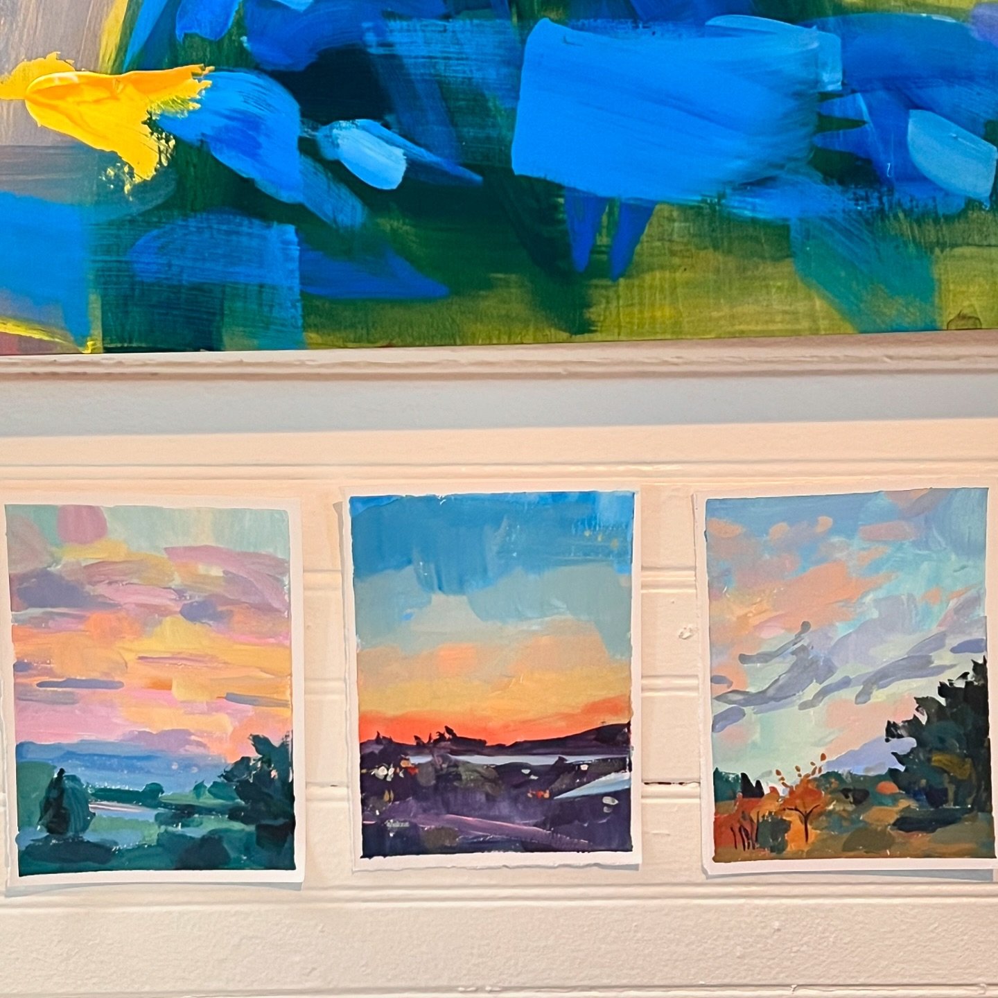 Morning sunrise studies gouache on paper.