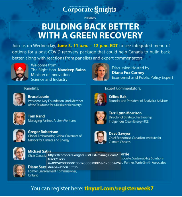 Building Back Better with a Green Recovery: Moving Forward Together — Toronto Climate Action Network (TCAN)