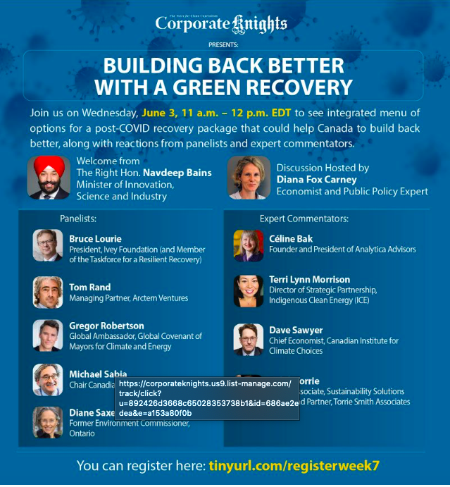 Building Back Better with a Green Recovery: Moving Forward Together —  Toronto Climate Action Network (TCAN)