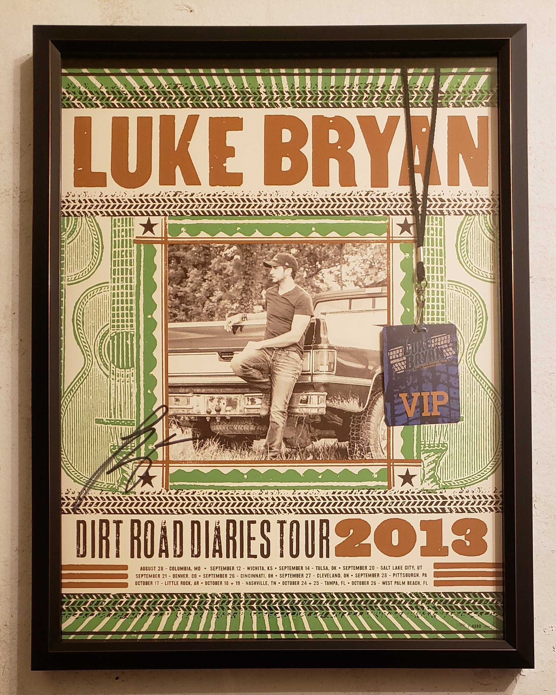 SOLD - Luke Bryan Autographed Concert Poster