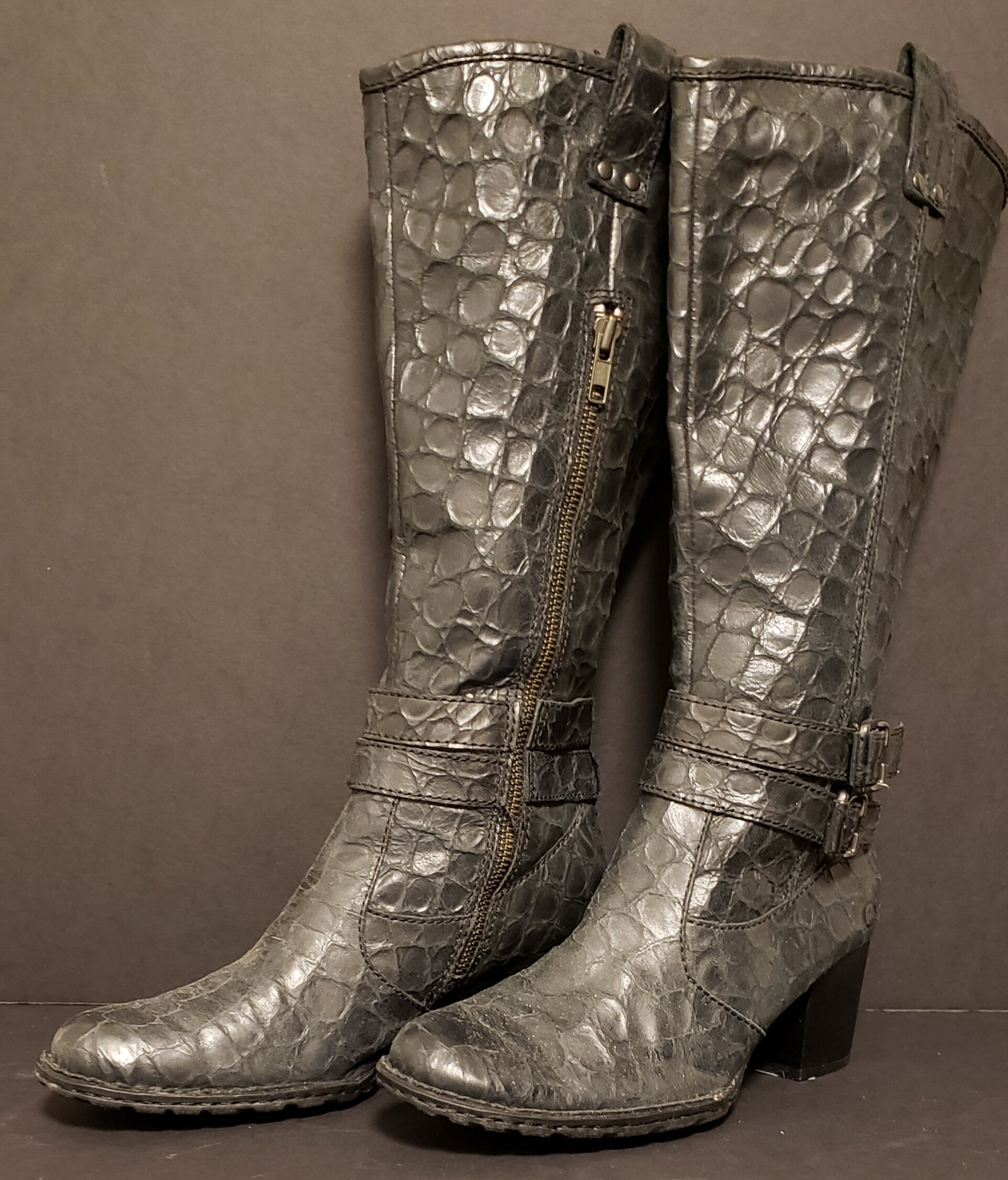 SOLD - Faux Alligator Skin Boots