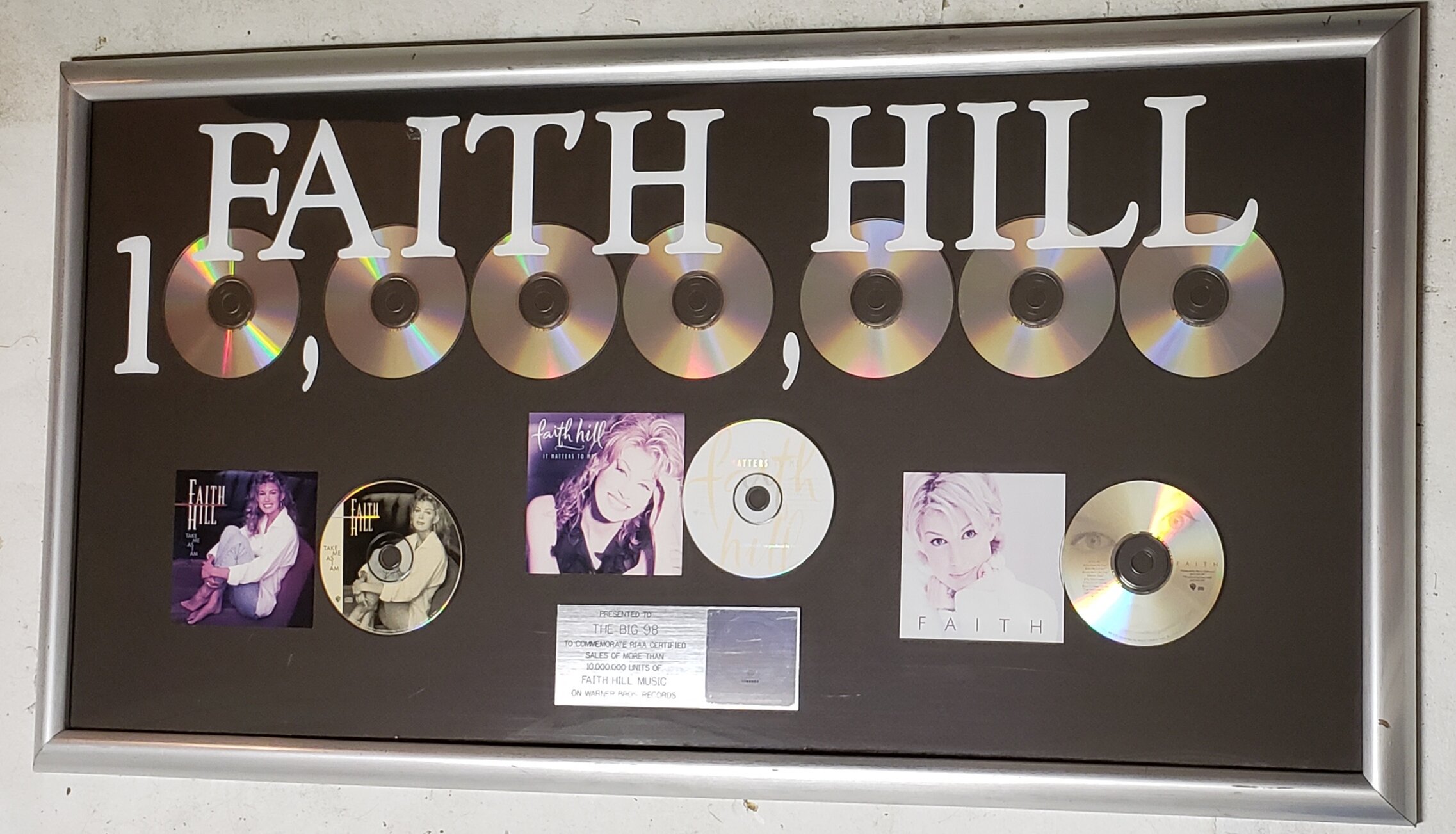 SOLD - Faith Hill RIAA Award