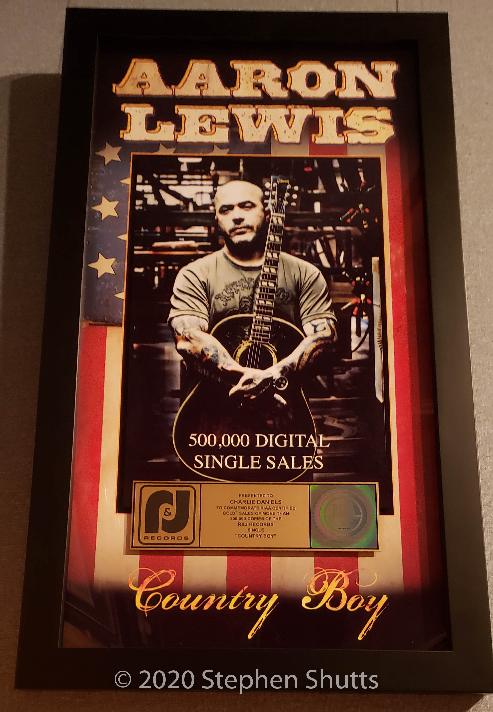 SOLD - Aaron Lewis RIAA Gold Record