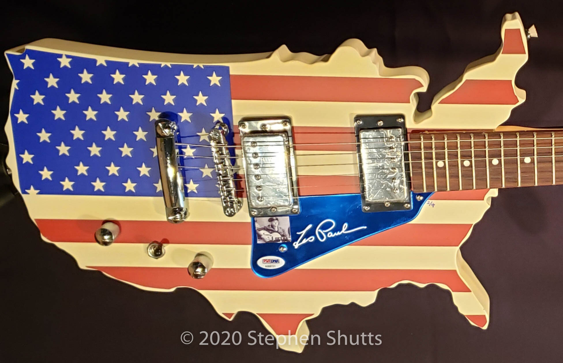 SOLD - igned Les Paul Patriotic Guitar