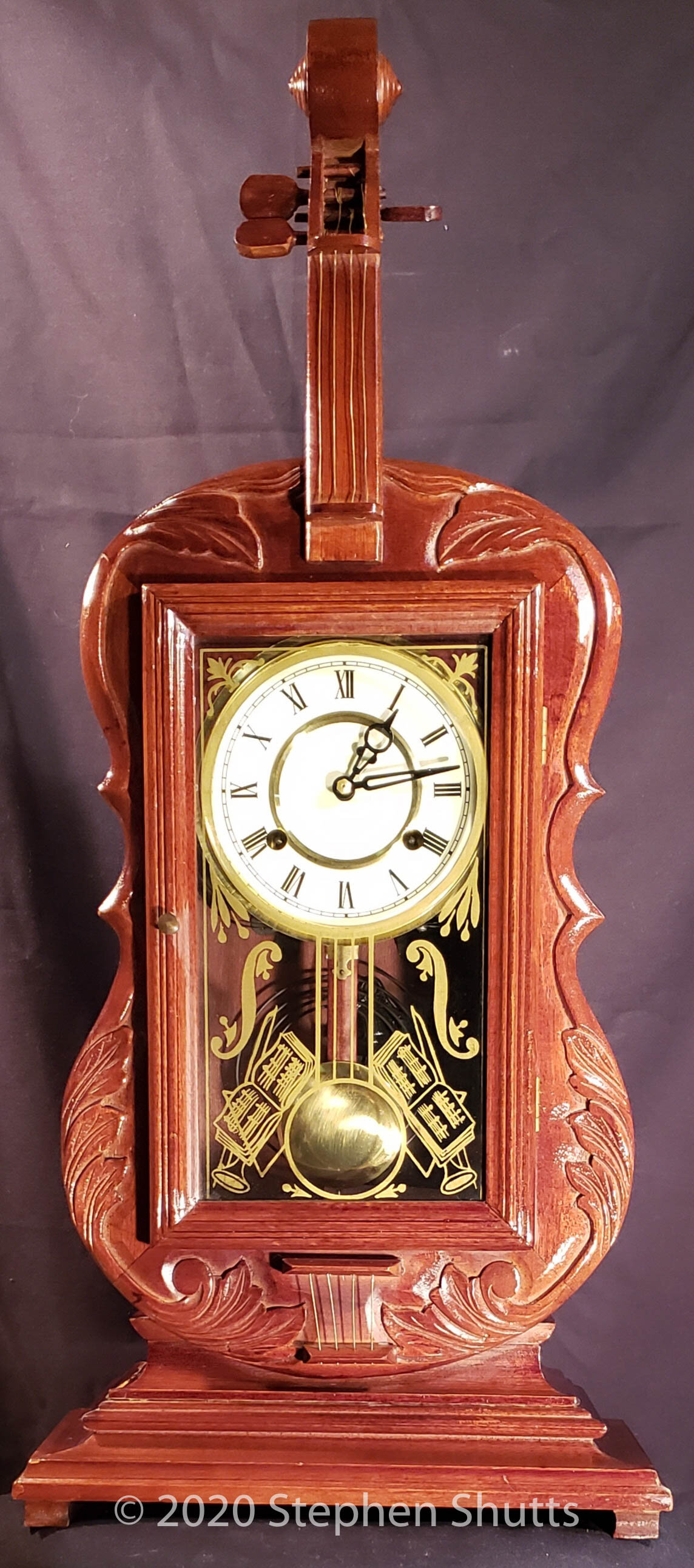 SOLD - Handcrafted Fiddle Clock