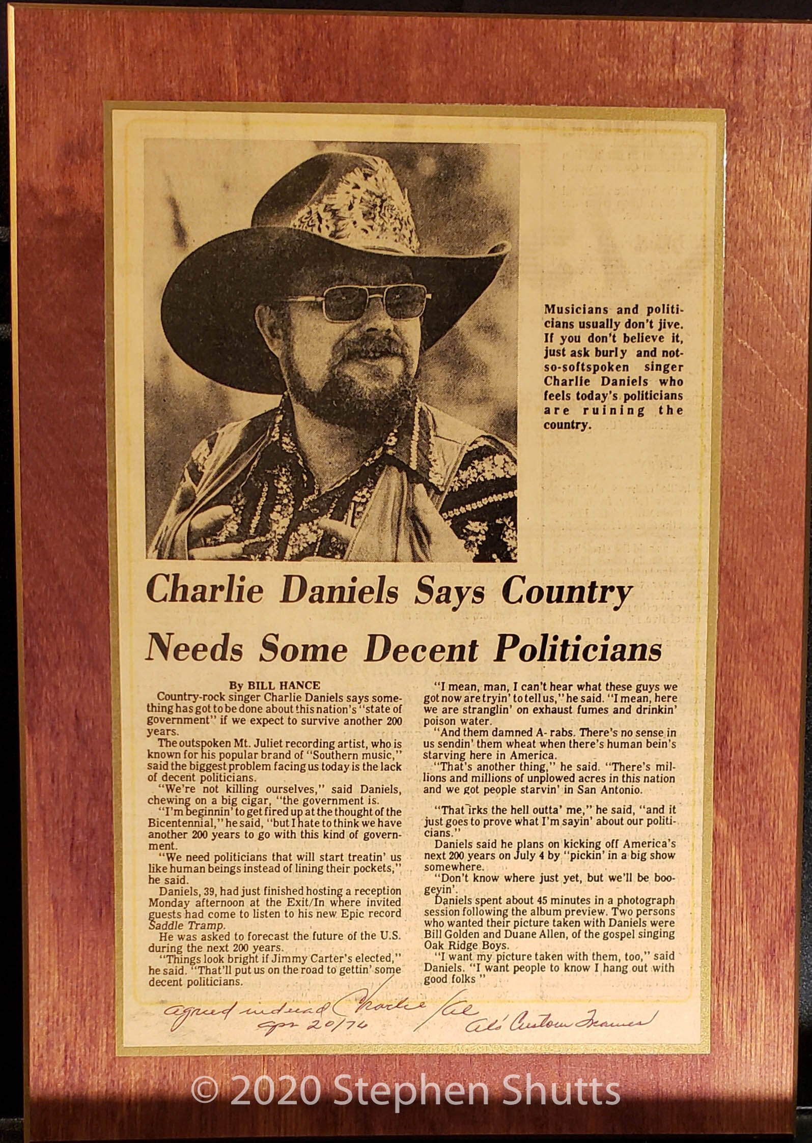 SOLD - 1976 Newspaper Article
