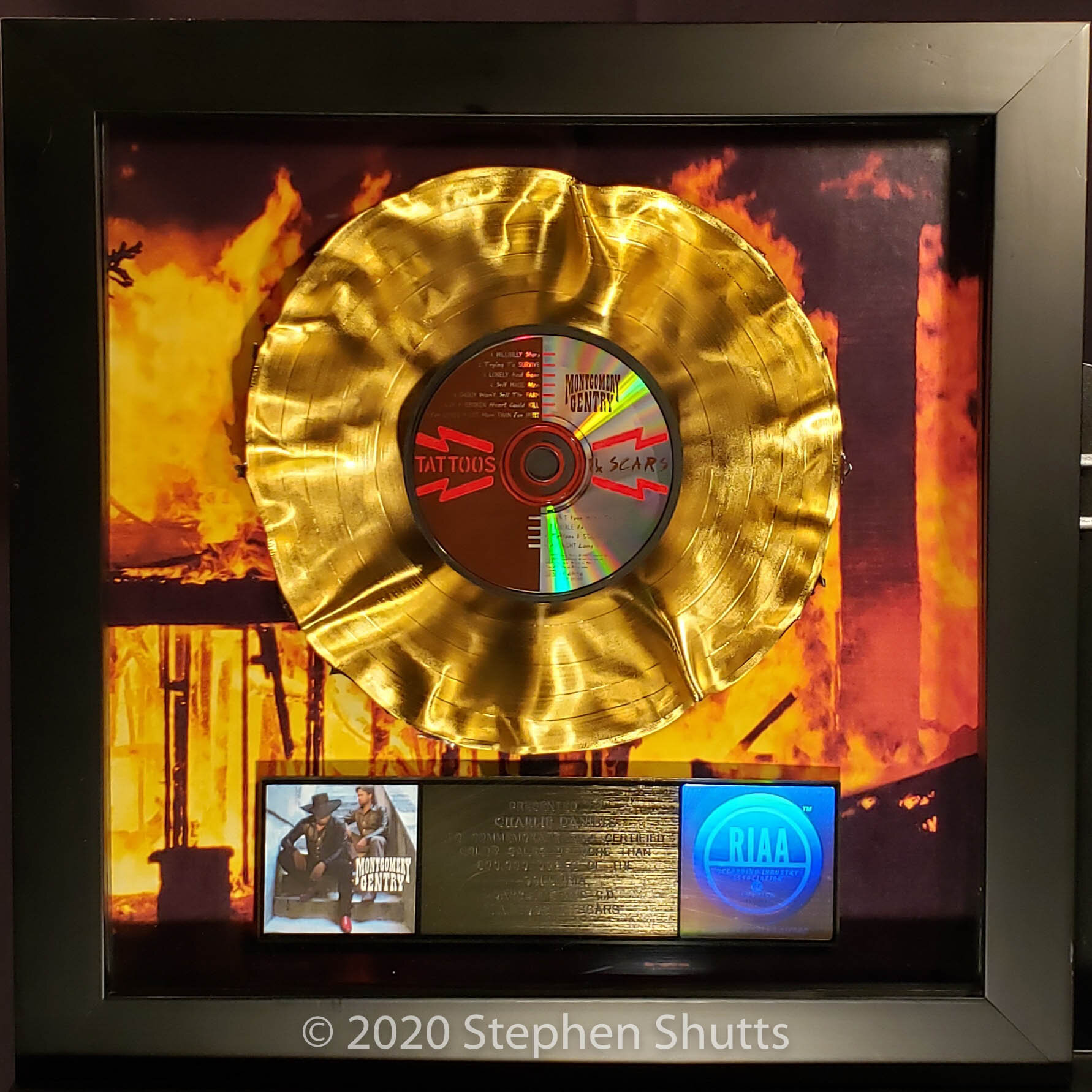 SOLD - Montgomery Gentry RIAA Award