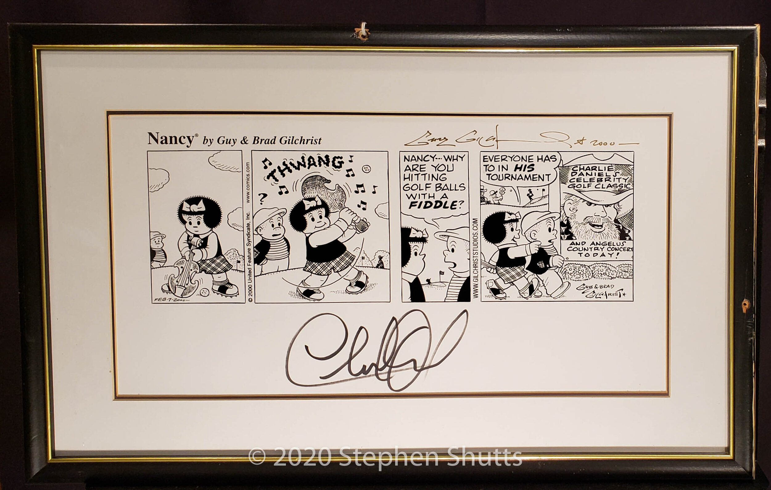 SOLD - Guy Gilchrist Signed Cartoon