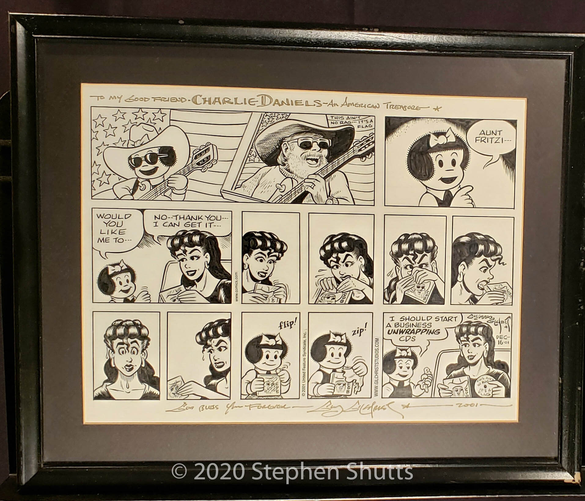 SOLD - Guy Gilchrist Signed Cartoon