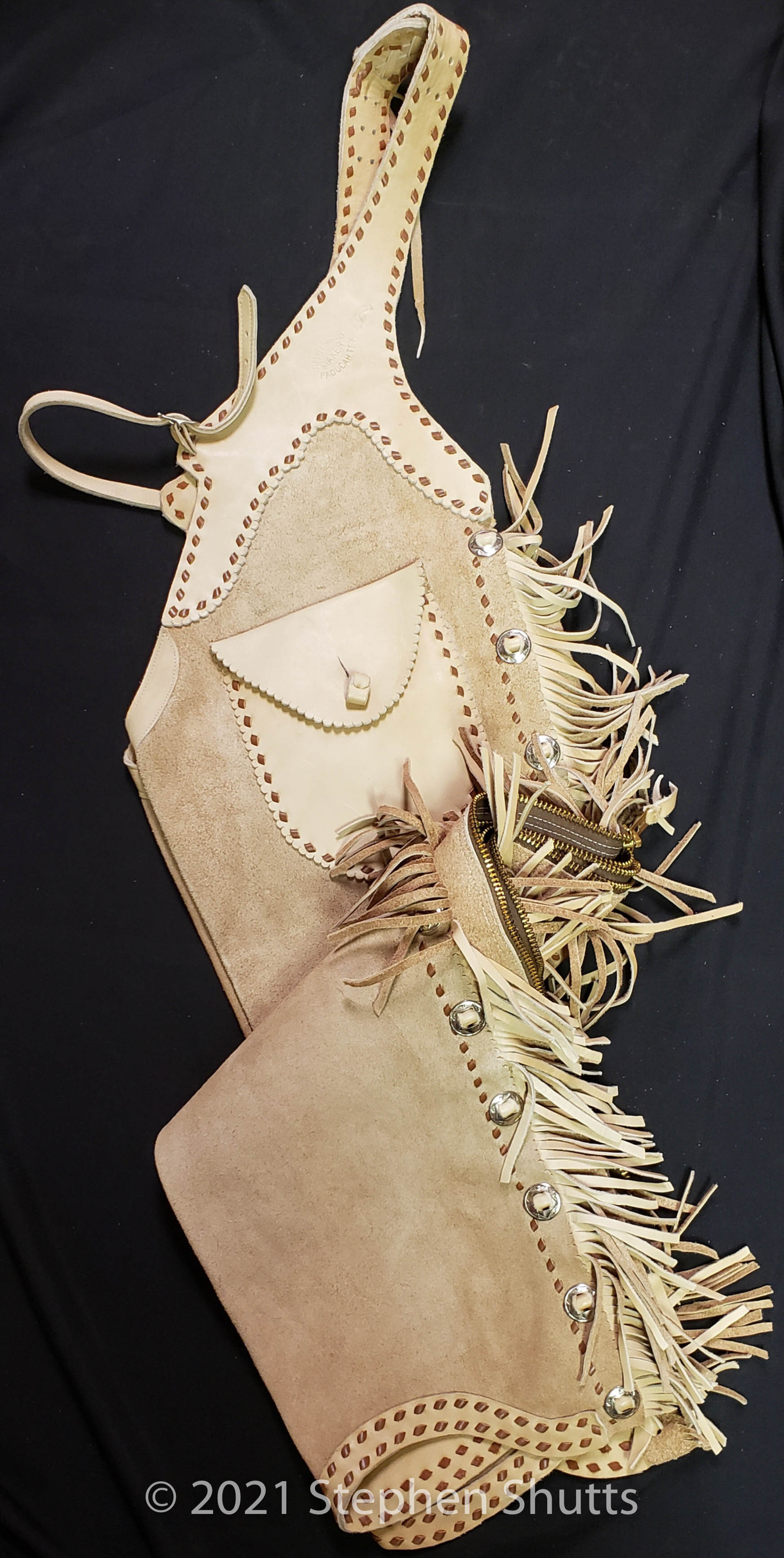 SOLD - Leather Tooled Chaps