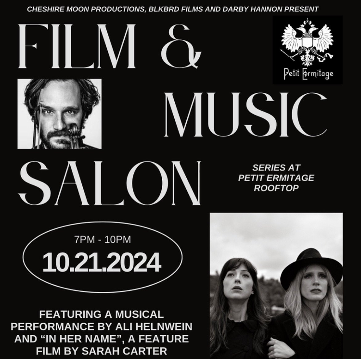 Link in bio and stories for tickets to this coming Monday&rsquo;s Film &amp; Music Salon @petitermitagehotel rooftop co-hosted by @darbygaellehannon &amp; @blkbrdfilms.

Check the CMP newsletter that just dropped for details. 

Musical artist is awar