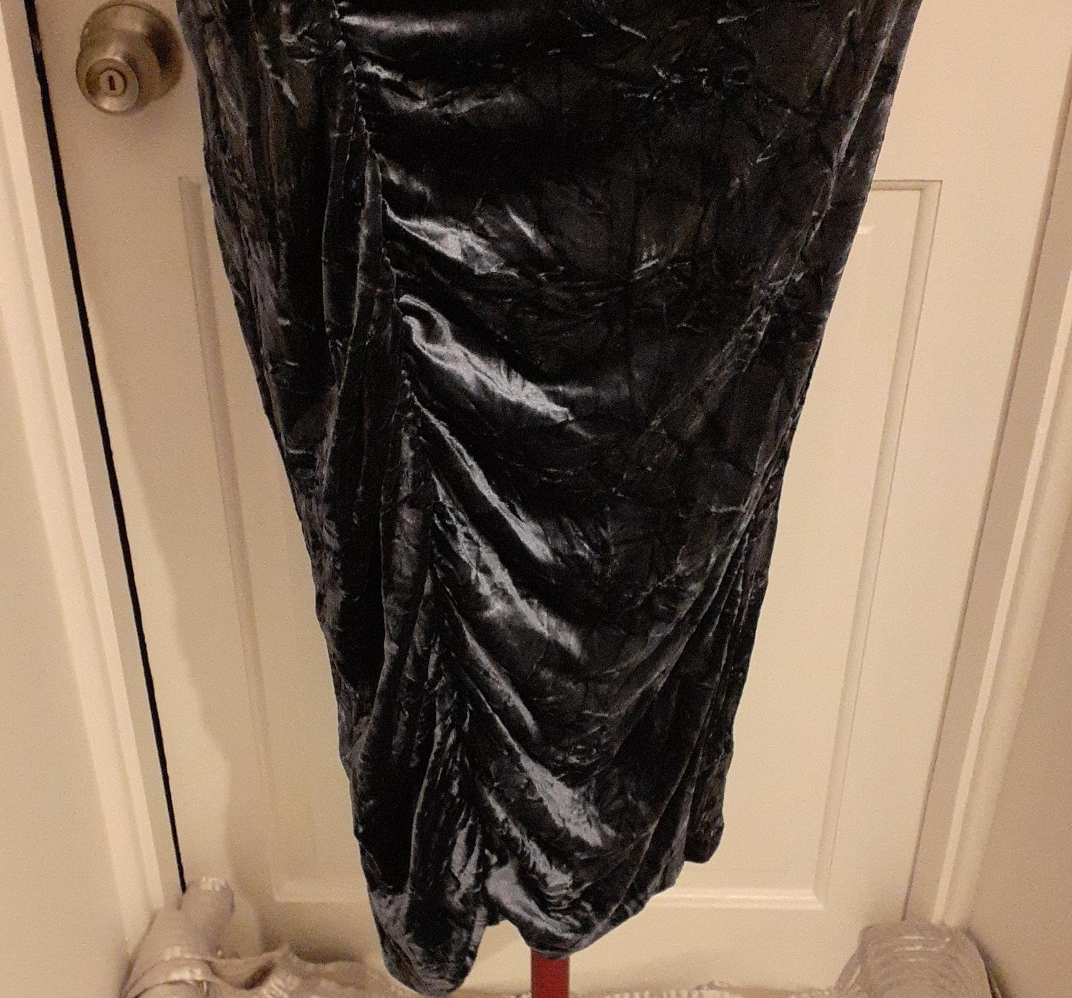 Blue Chrushed Velvet Dress  Lorna's Closet