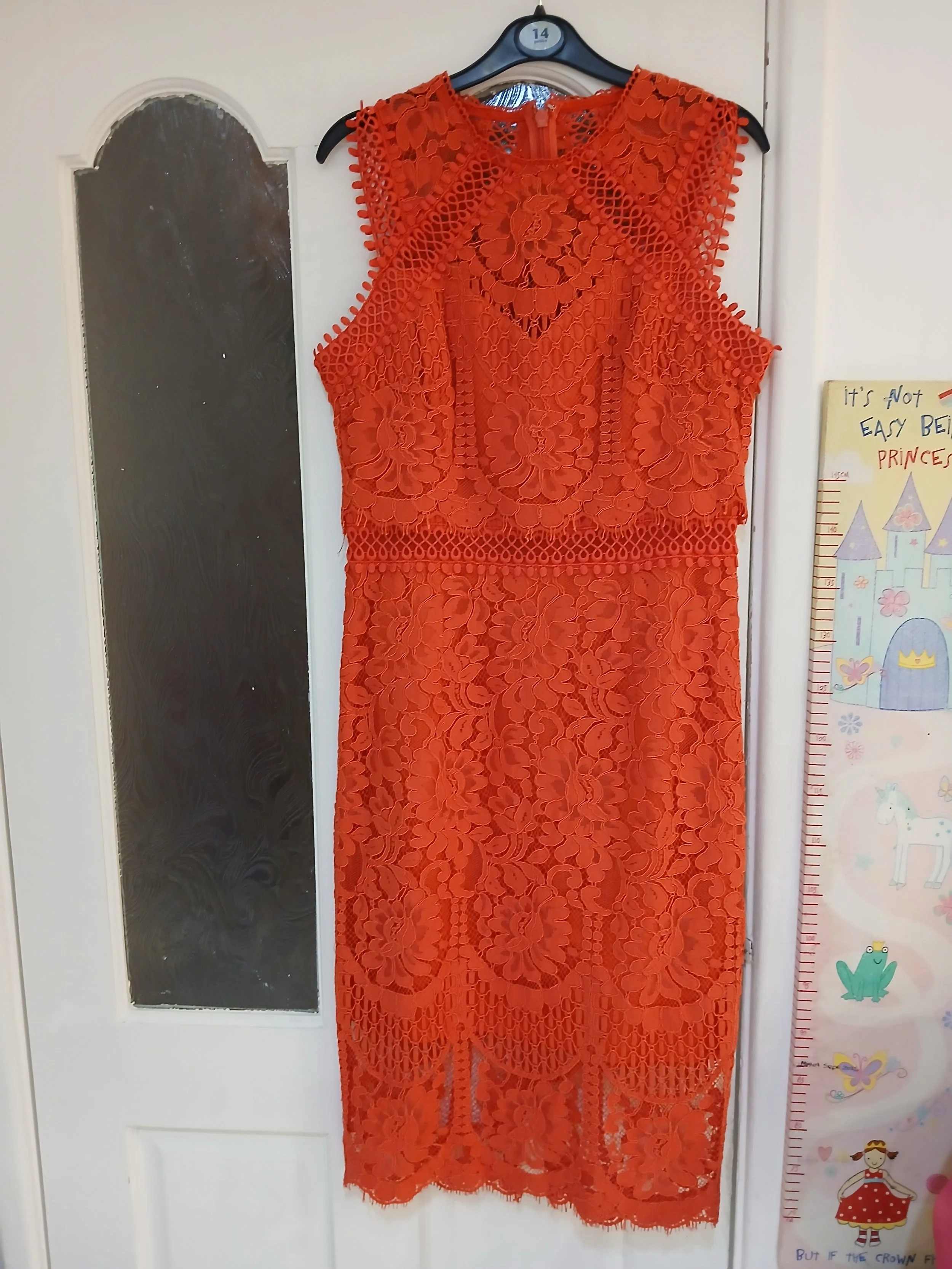 Red Lace Midi dress size 12