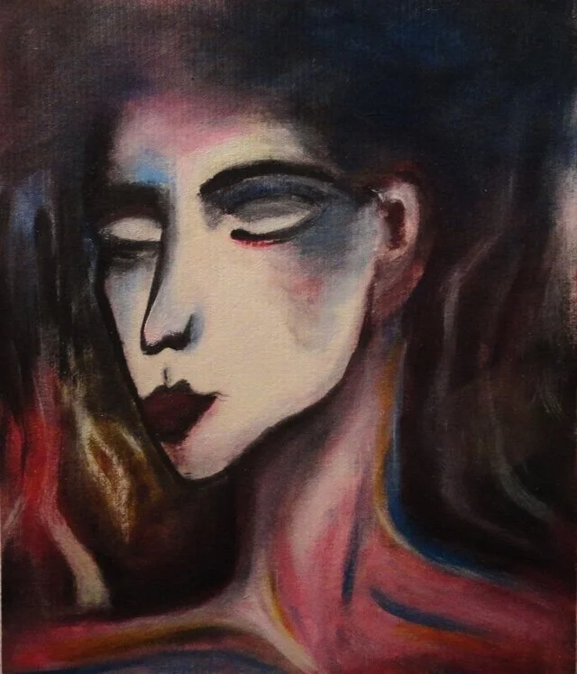  Lady of the Moon, oil on paper, 2015  Samantha Cimino 