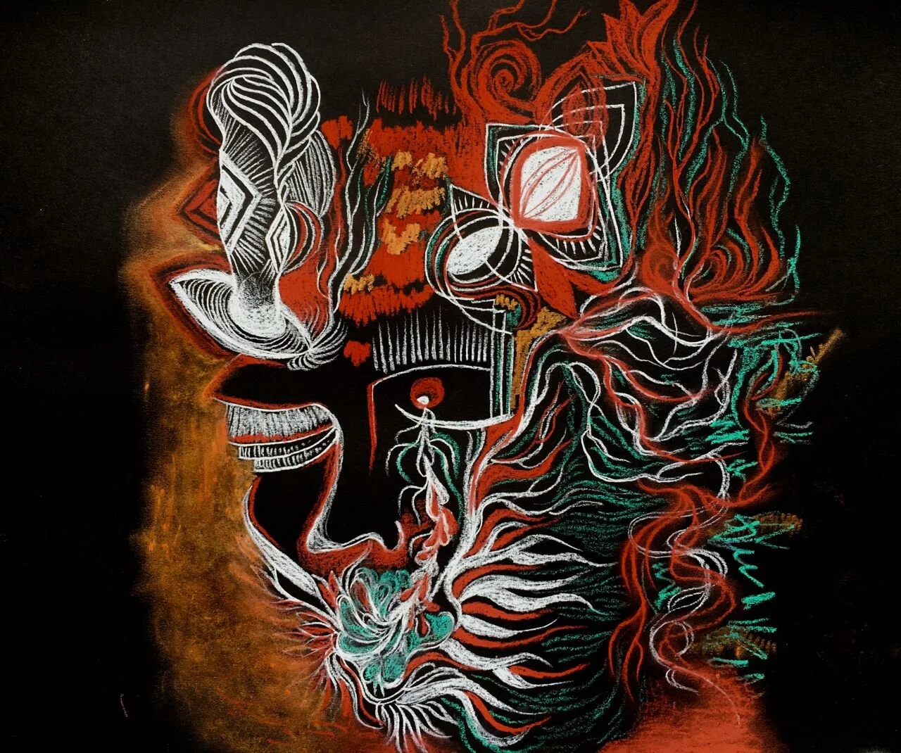  Dismantled, conte and oil pastel, 2017  Samantha Cimino 