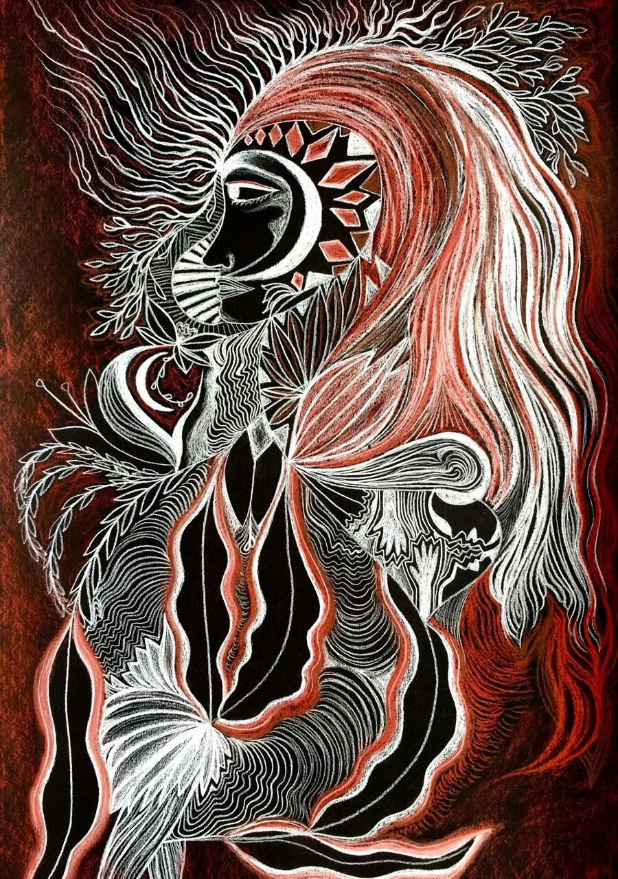  She of Earth, conte on paper, 2017  Samantha Cimino 