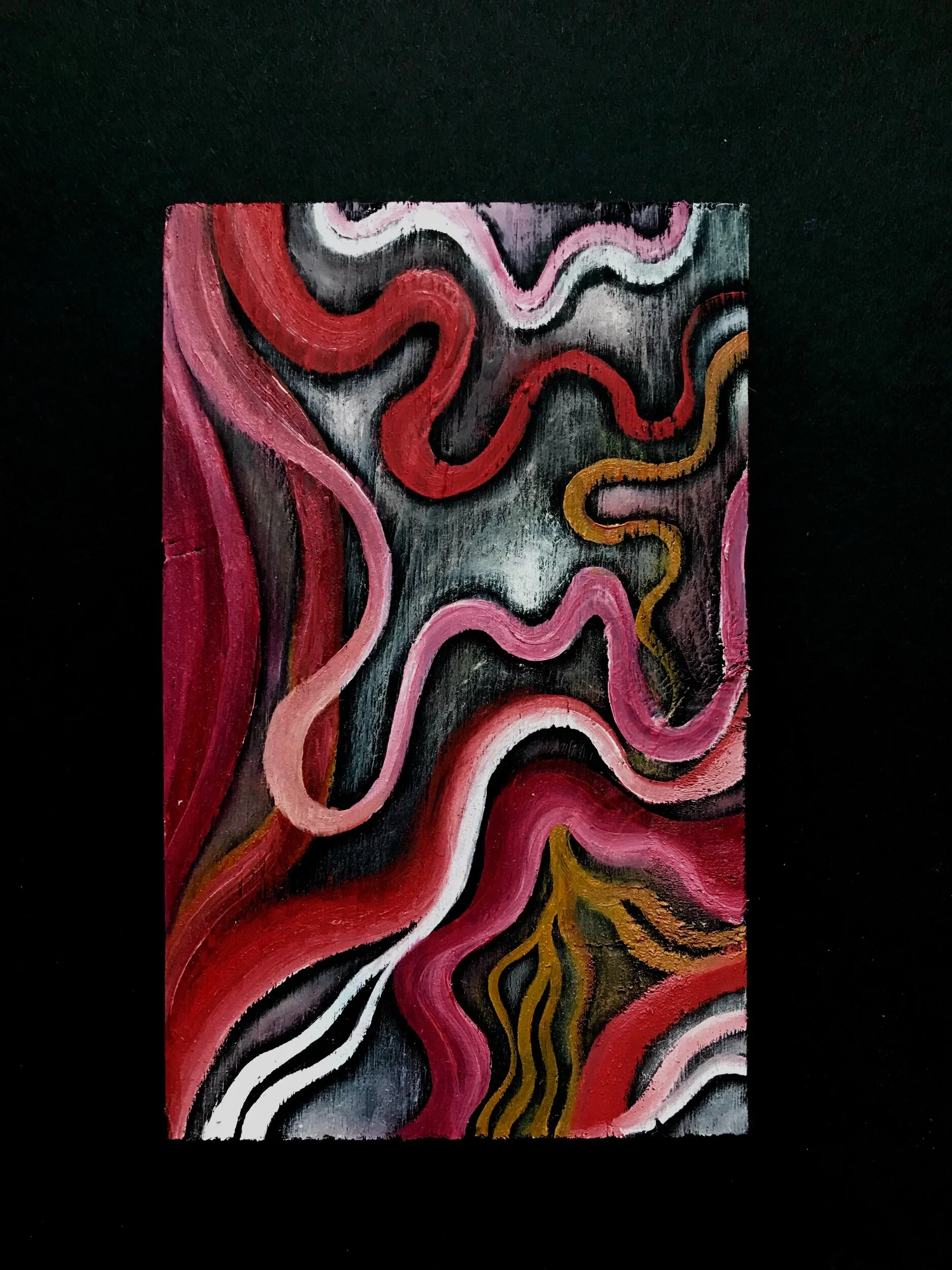  Defiance, oil on reclaimed wood, 2019  Samantha Cimino 