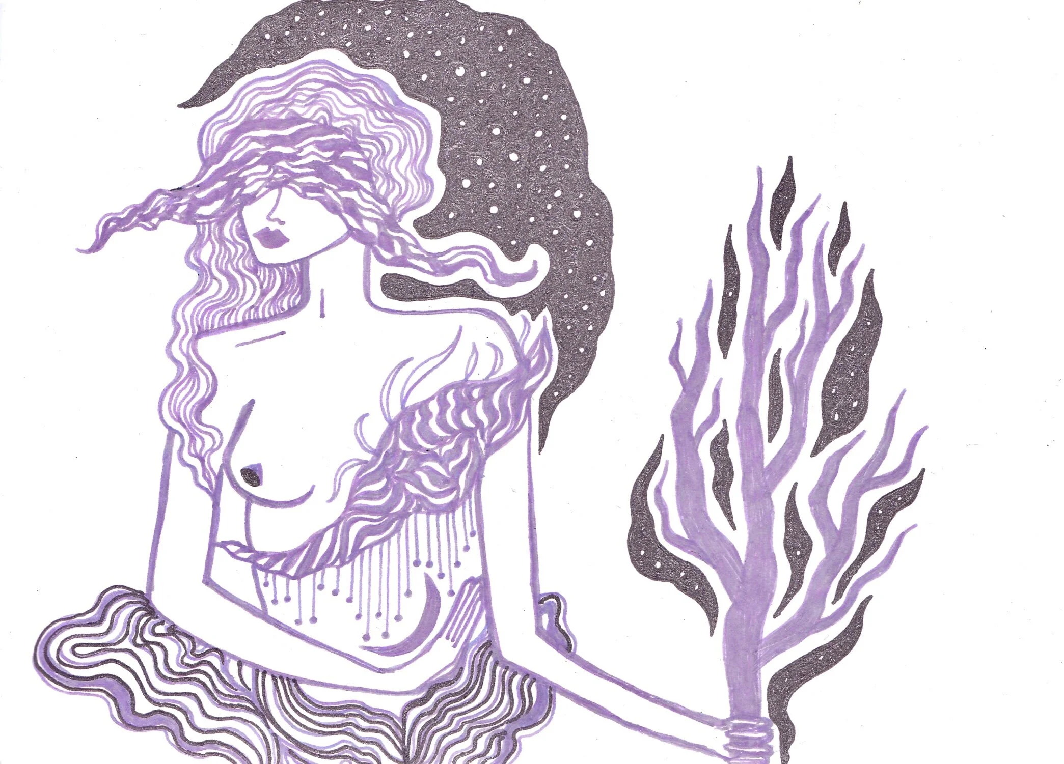  Something Calls, ink on paper, 2019  Samantha Cimino 