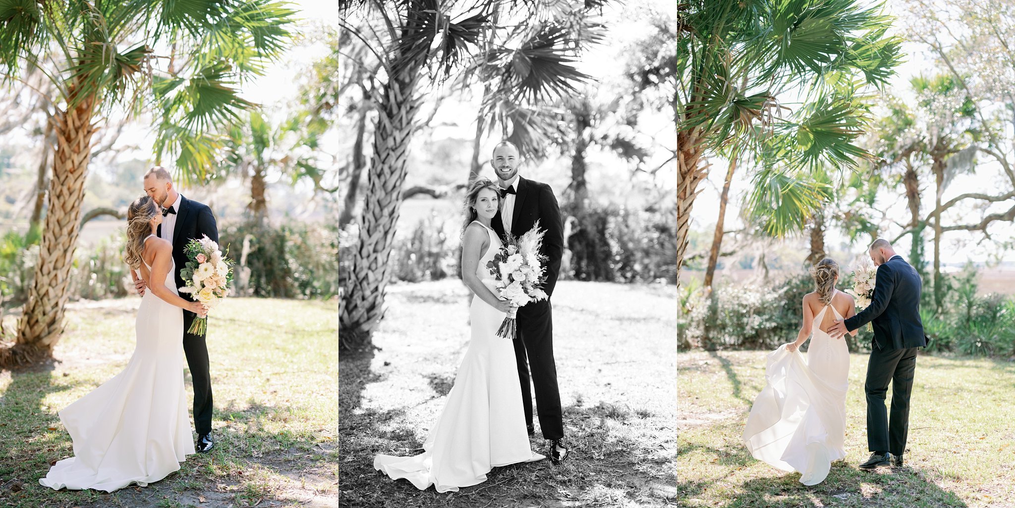wedding photographs in lowcountry wedding venue with waterfront views Callawassie Iland