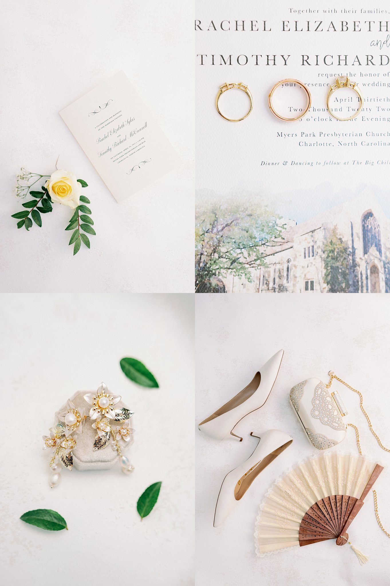 Bridal details at Charlotte wedding Myers Park Presbyterian Church and The Big Chill