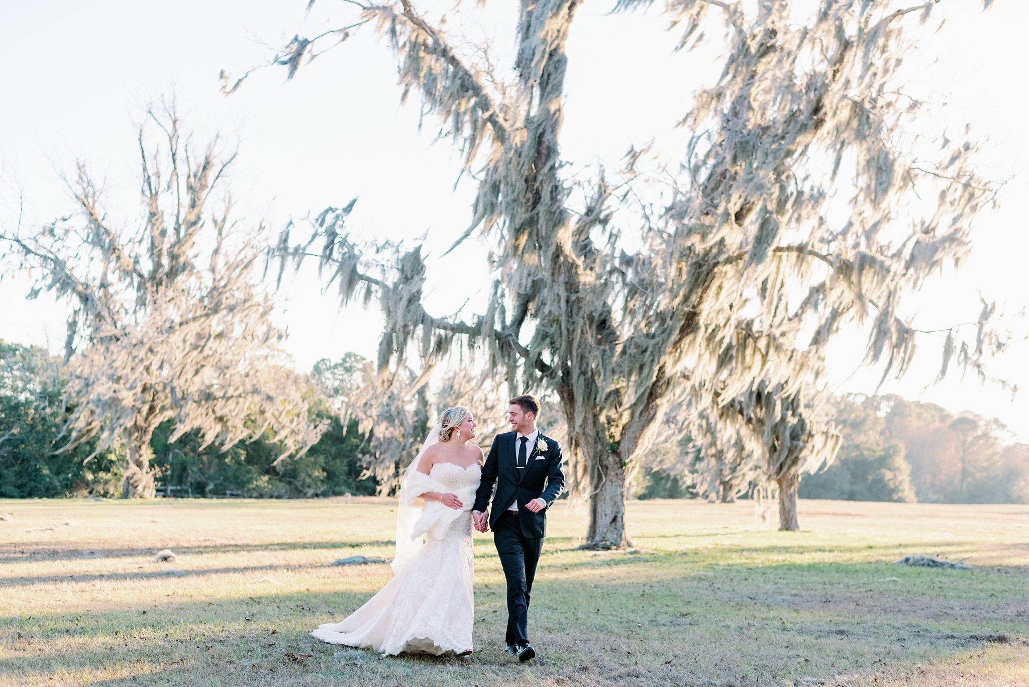 Lowcountry wedding at Beaufort wedding venue Agape Oaks photographed by light and airy affordable fine art Charleston film photographer Kayla Nelson Photography.
