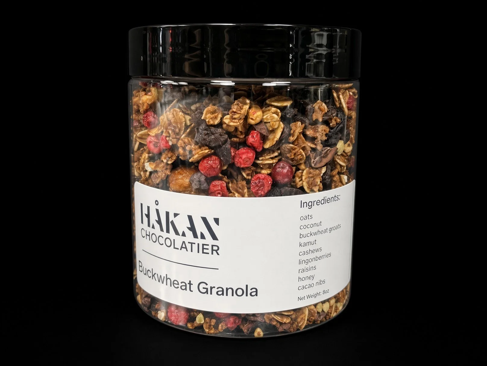 HÅKAN Chocolatier Buckwheat Granola jar