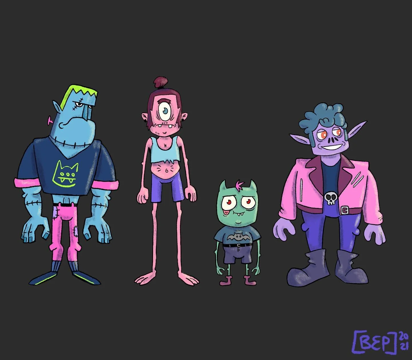 First lineup of monsters for a project I&rsquo;m working on.
.⁣
.⁣
.⁣
.⁣
#characterdesignforanimation #characterdesignsketches #draw #artist #anime #artoftheday #oc #painting #artistsoninstagram #illustrator #illustration #sketch #art #characterillus