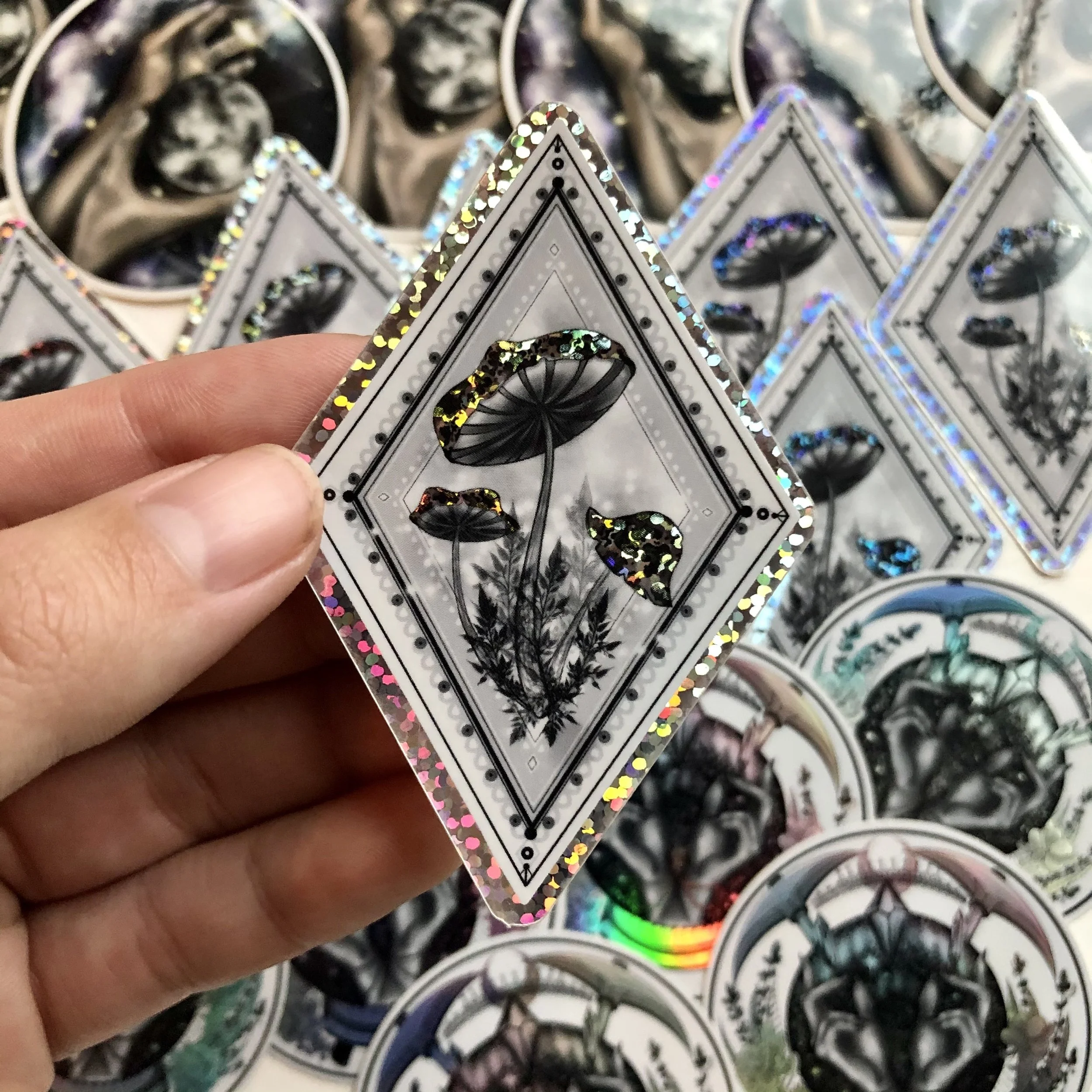 "Mushrooms" Glitter Sticker