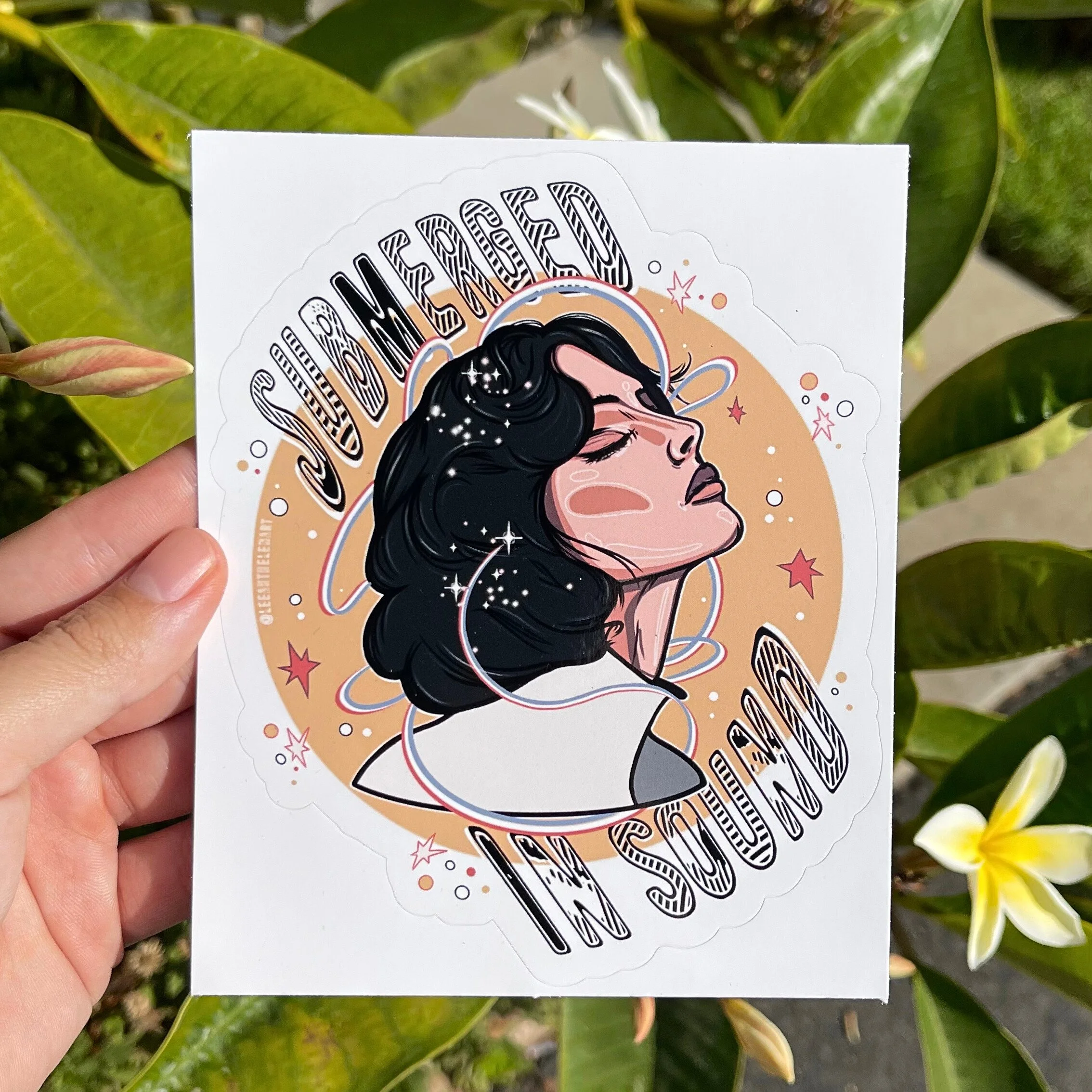 "Submerged in Sound" Illustration Sticker