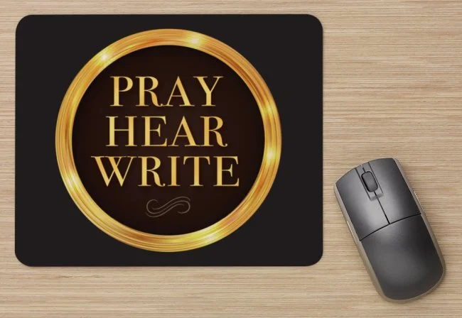 Pray Hear Write Mouse Pad - Black (premium)